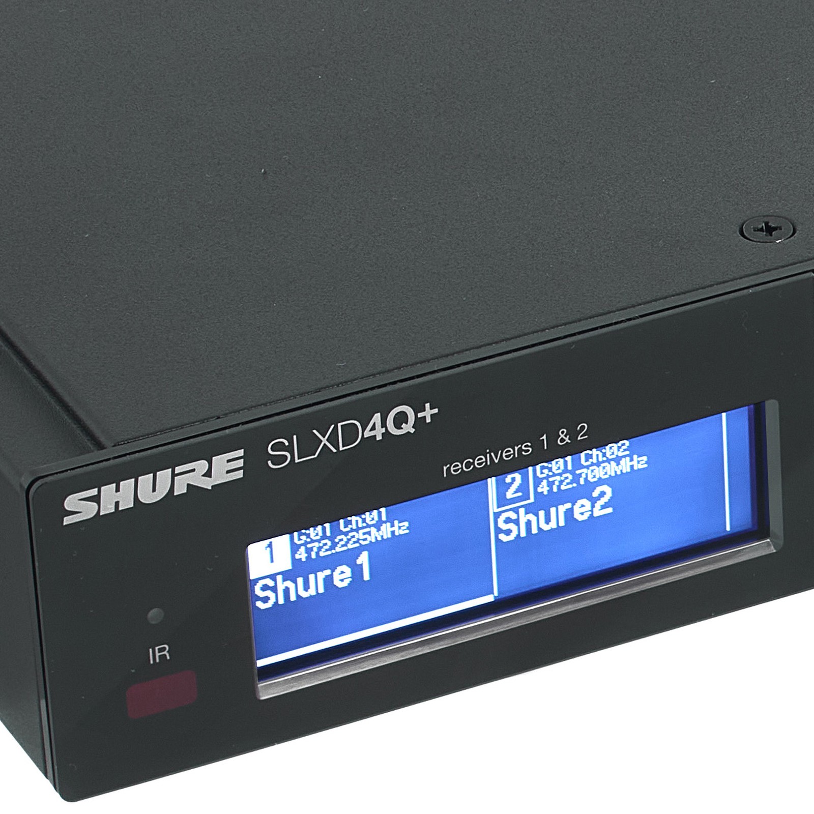 Display des Shure SLXD4QDAN+E S50 Vierkanal-Empfängers