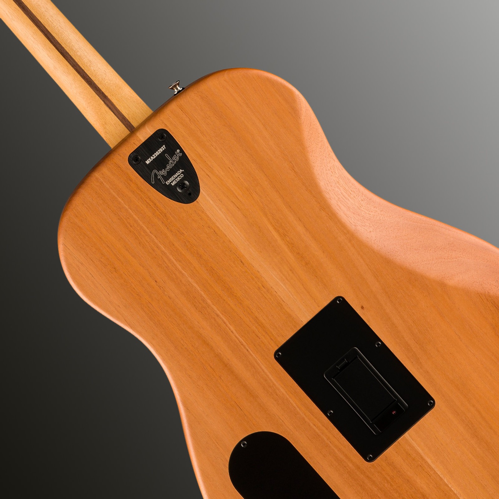 Geschraubter Hals am Mahagoni Korpus auf der Rückseite der Fender Highway Dreadnought NAT