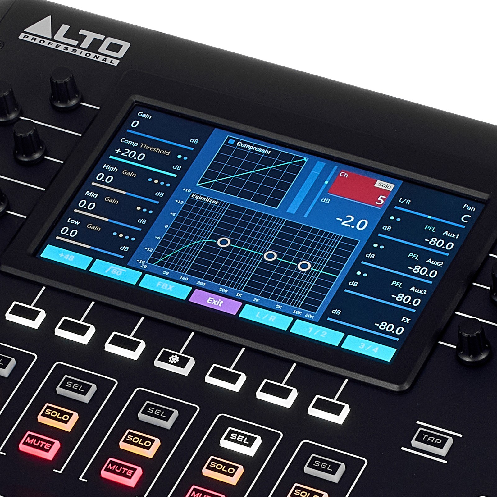 Display des Alto TMD 16 Digitalmixers