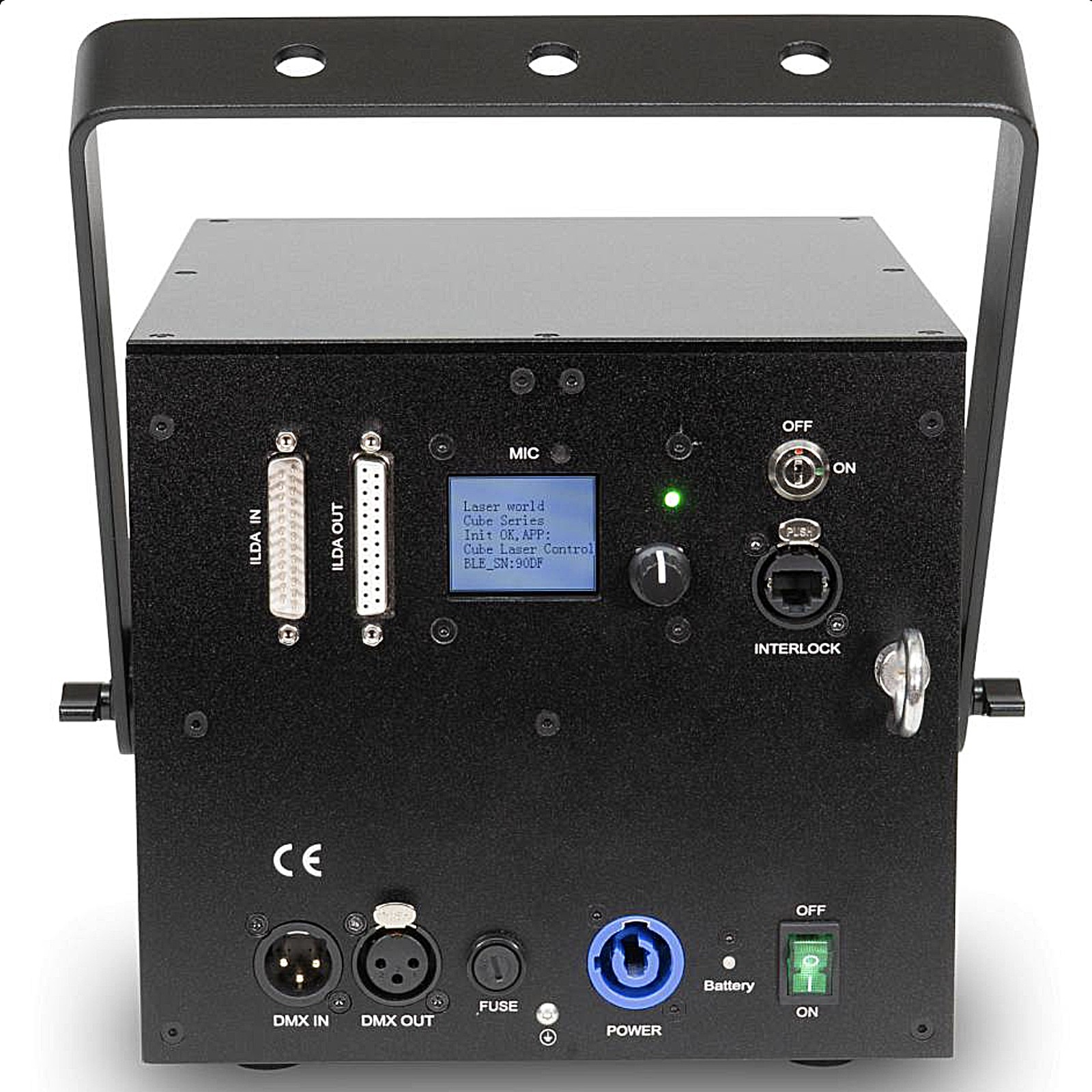 Bedienelemente des Laserworld CUBE 7 RGB-Showlasers