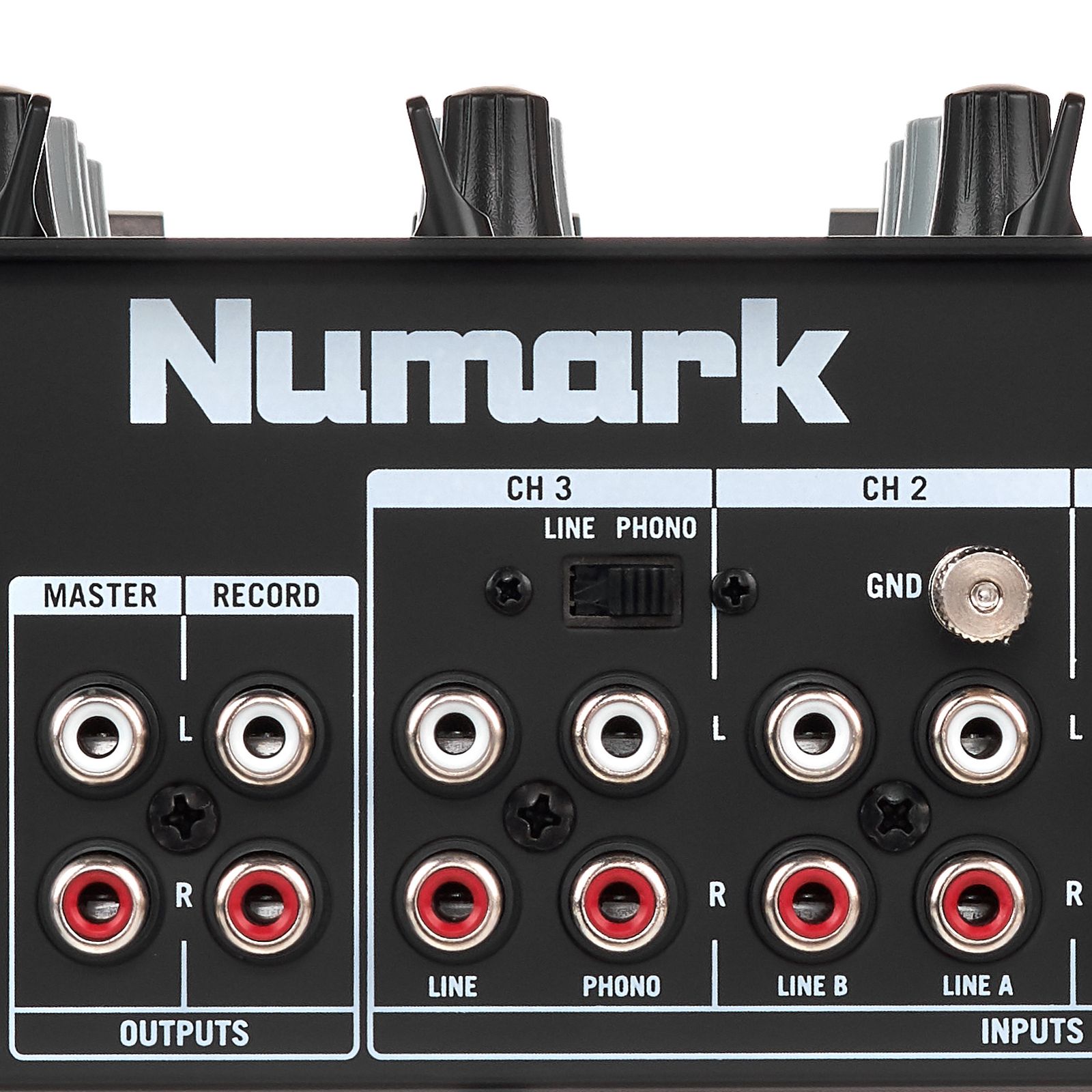 Numark M 4 Black Rückseite mit Anschlüssen