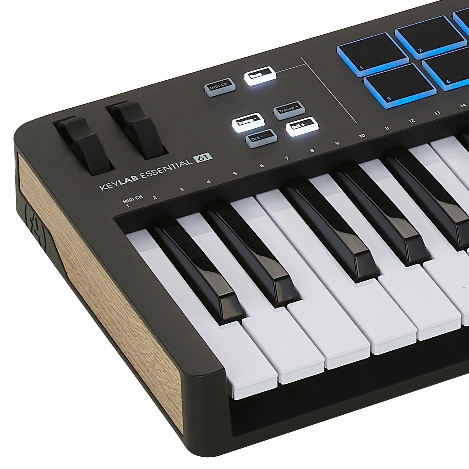 Pads, Pitchbend und Modulationsrad des Arturia KeyLab Essential 61 MK3 Black
