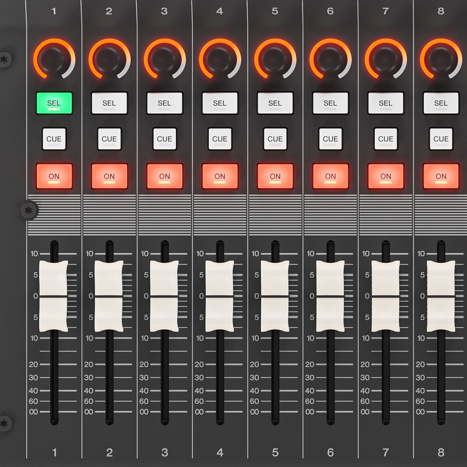 Fadere des Yamaha MGX16 BK Digitalmixers