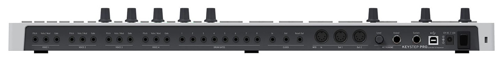 Anschlüsse auf der Rückseite des Arturia Keystep Pro