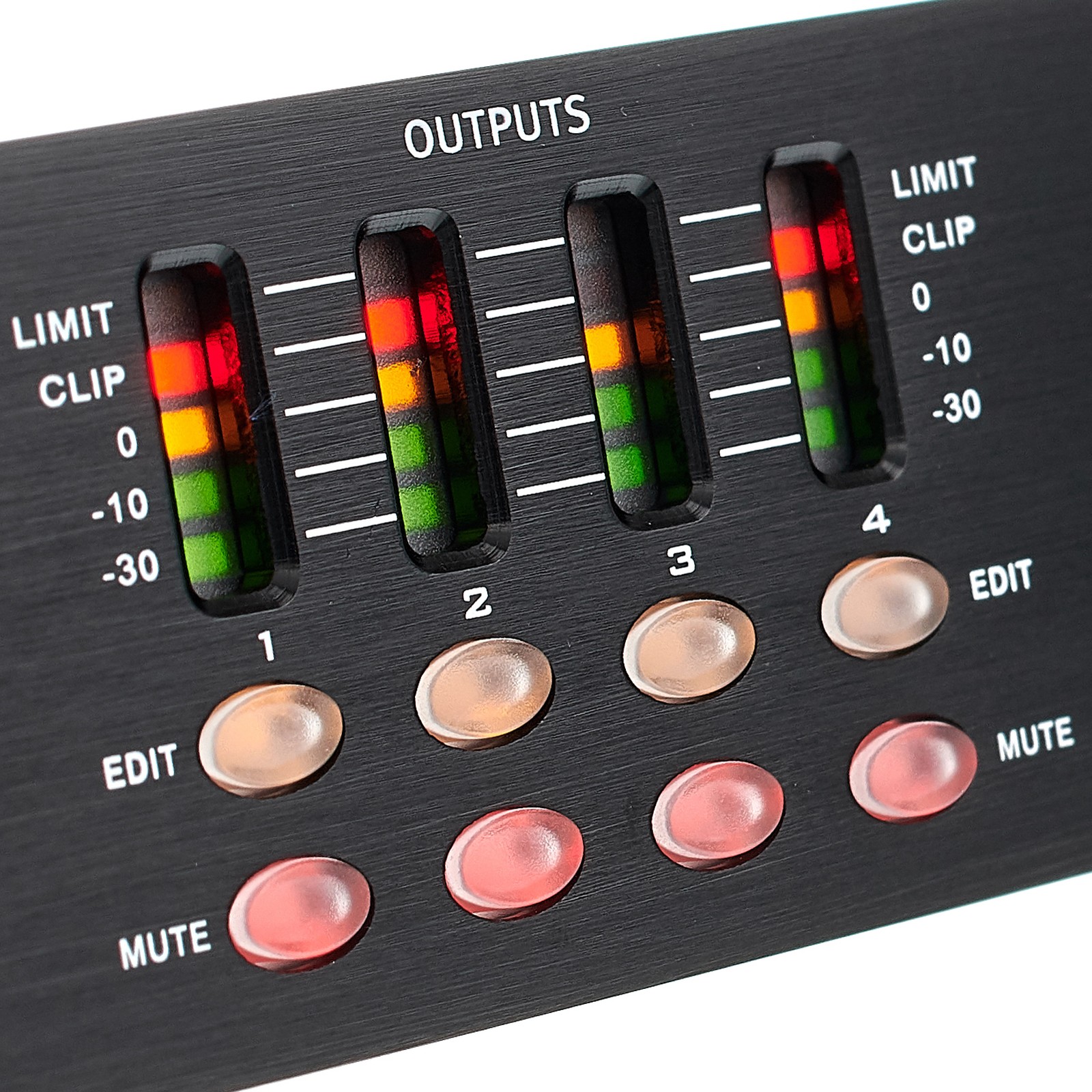 the t.racks 204 Lautsprecher Management-System Pegelanzeige