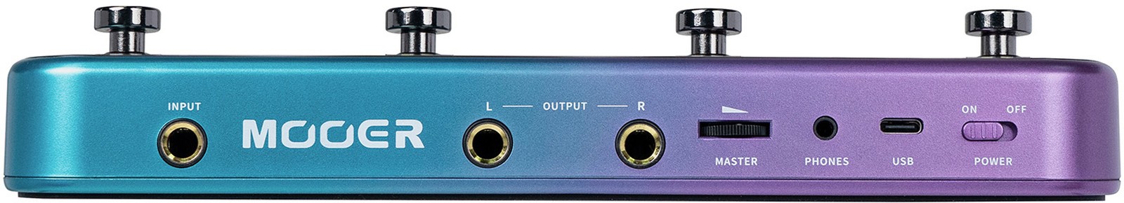 Connectique sur la face arrière de la Prime S1 Multi Effects Pedal de Mooer
