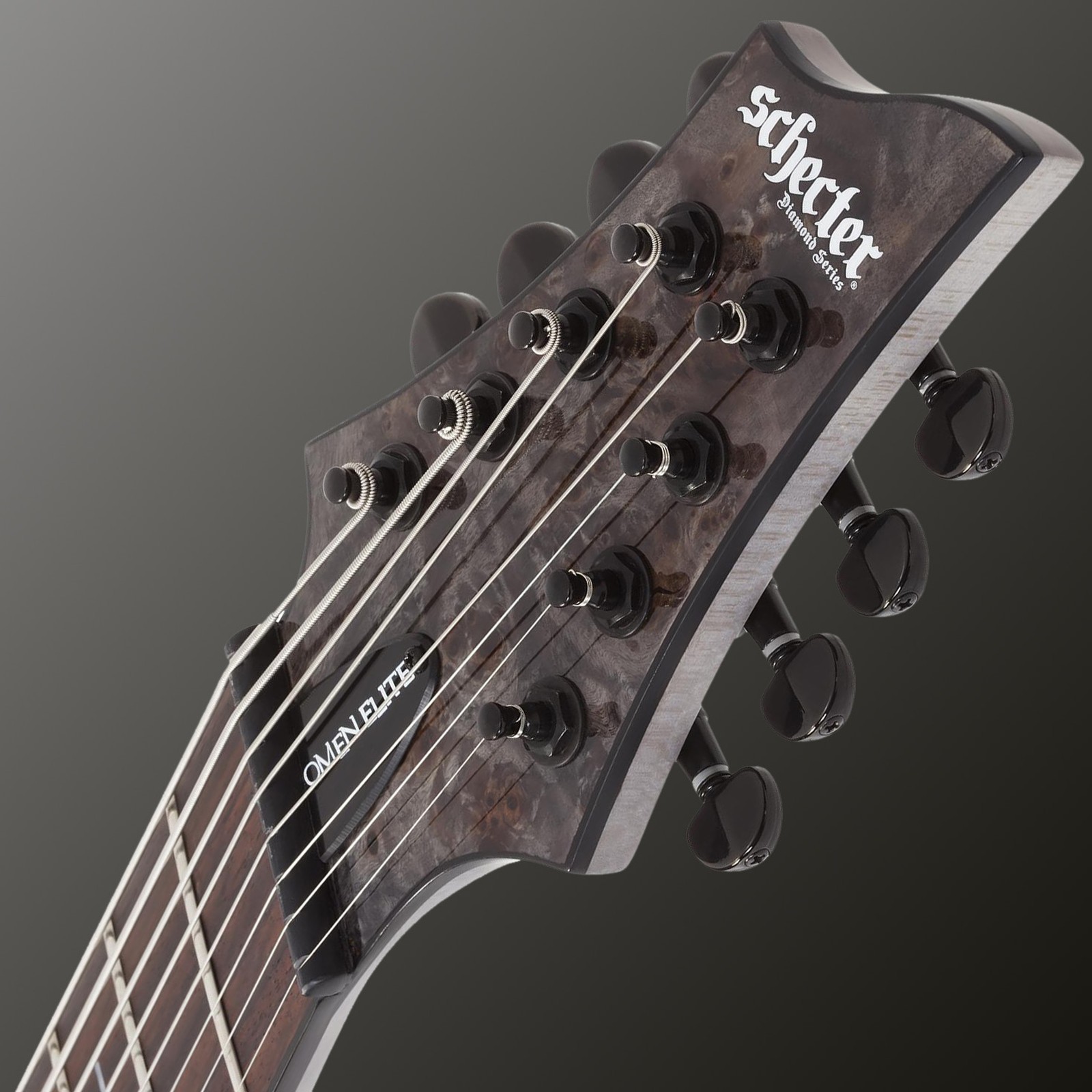 Schecter Omen Elite-8 MS Charcoal Multiscale Kopfplatte