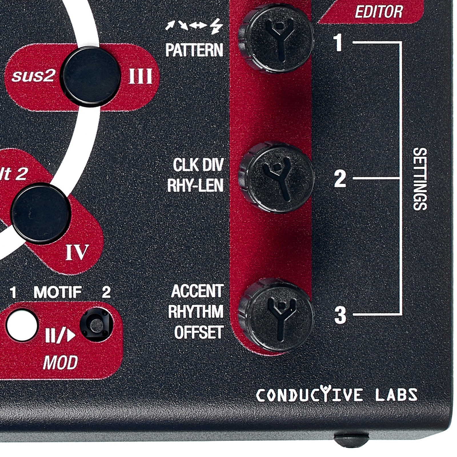 Detailansicht des Conductive Labs The NDLR V2 Arpeggiator, Sequenzer und Akkordgenerator