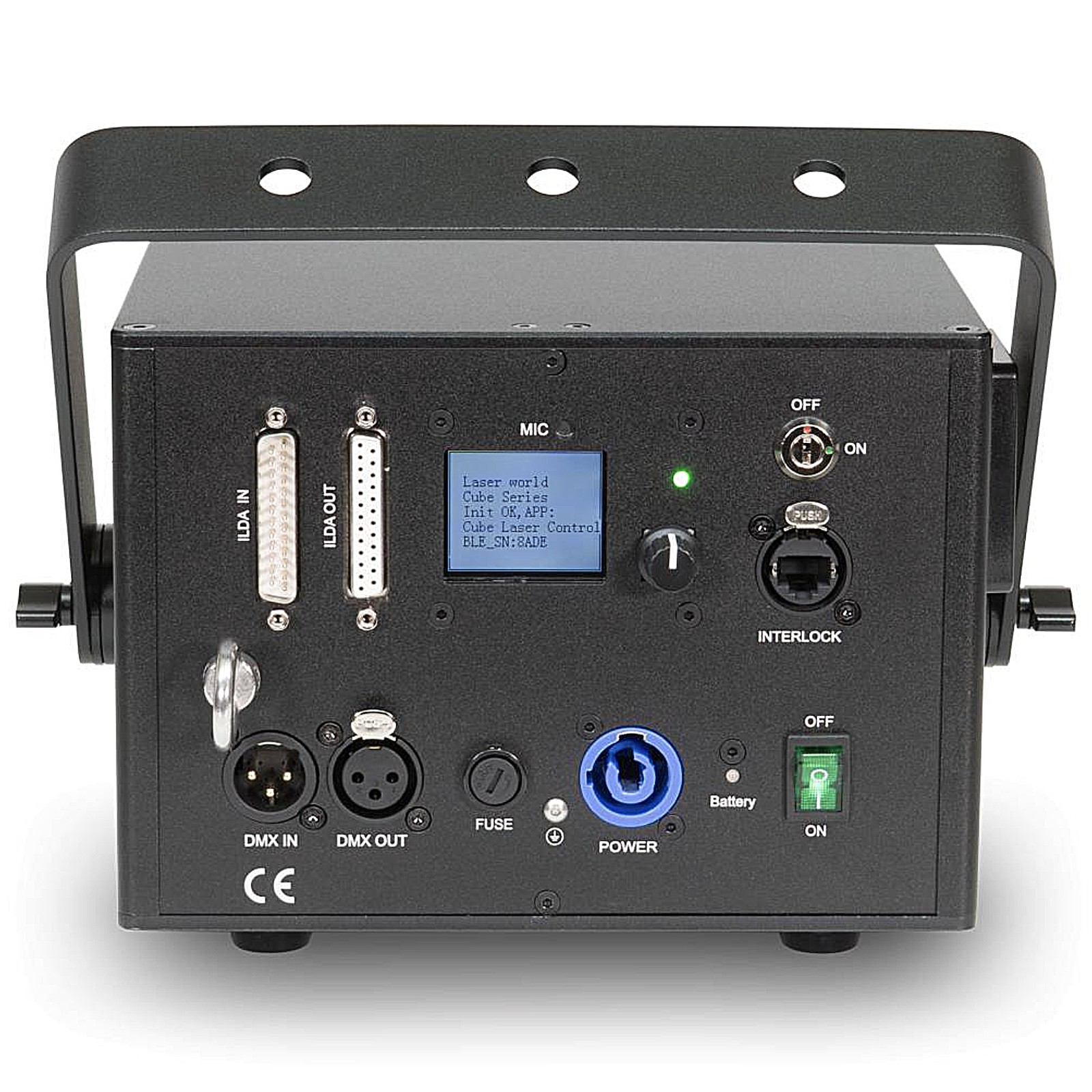 Bedienelemente des Laserworld CUBE 3 RGB-Showlasers