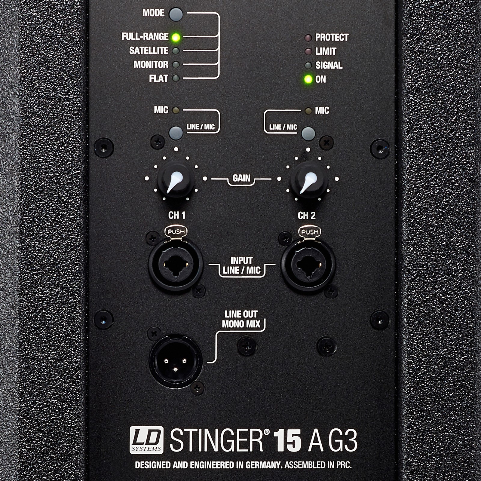 Rückseite des LD Systems Stinger 15A G3