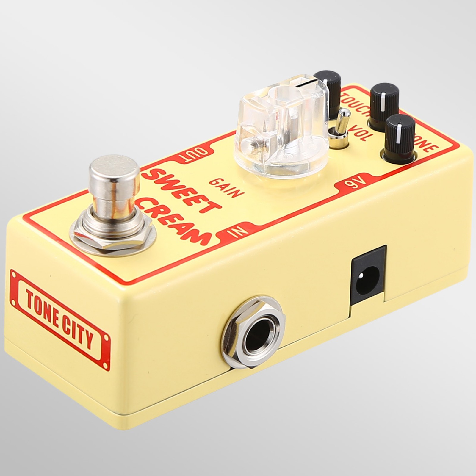 Seitenansicht des Tone City Sweet Cream V2 Low-Gain Overdrive