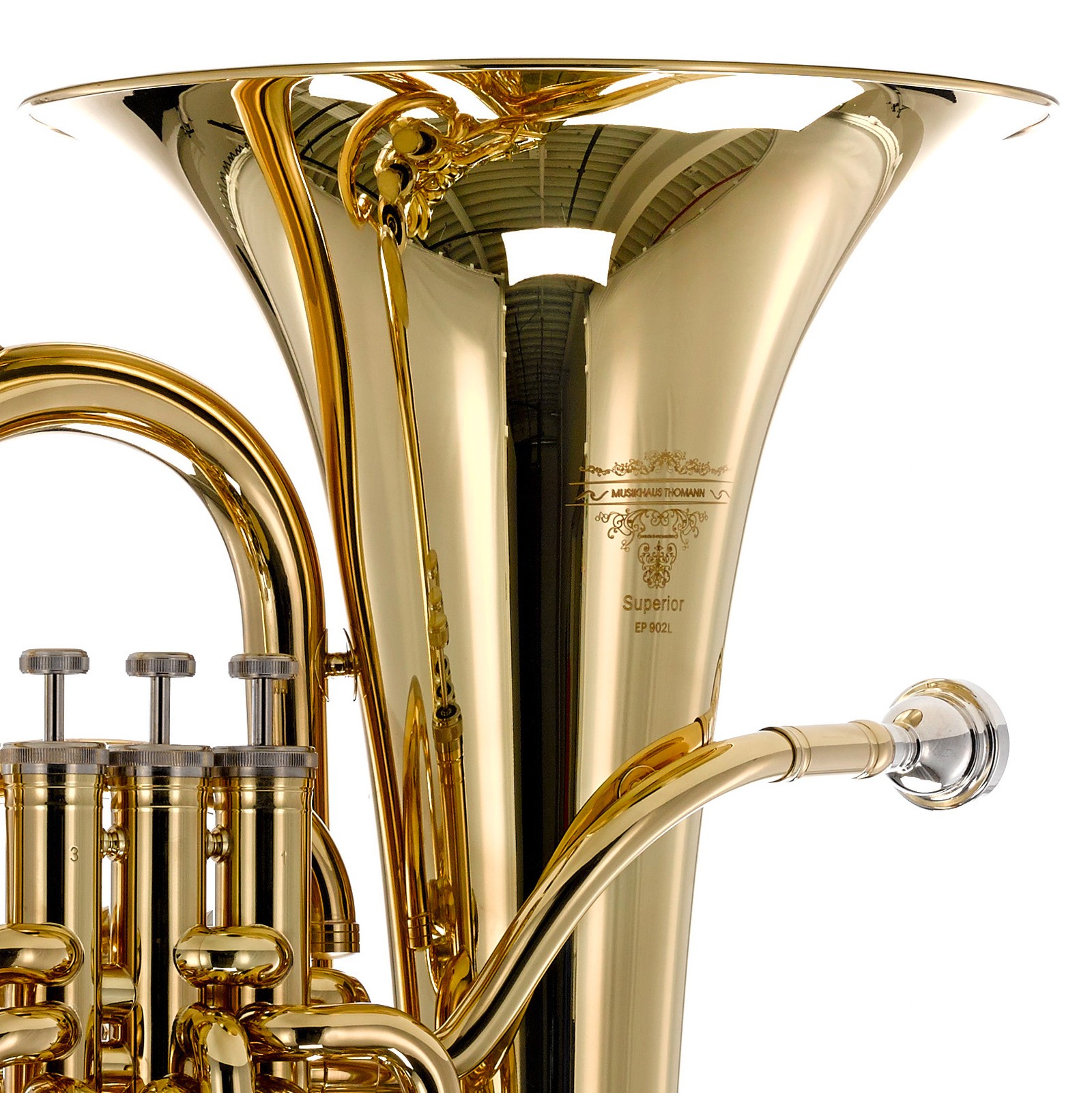 Schallbecher des Thomann EP 902L Superior Euphoniums mit Herstellergravur