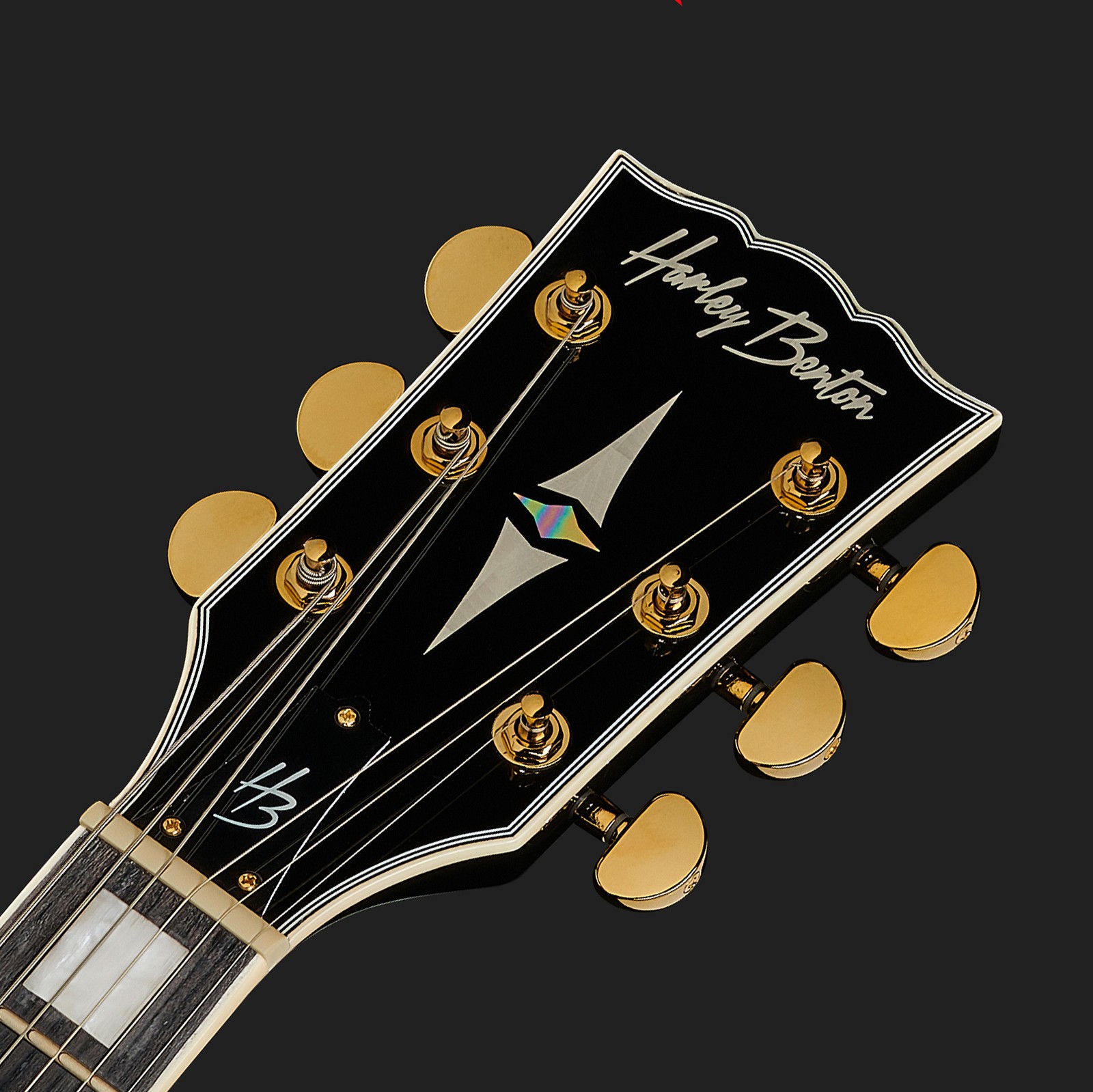 Headstock of the Harley Benton SC-500 BK Vintage Series Electric Guitar