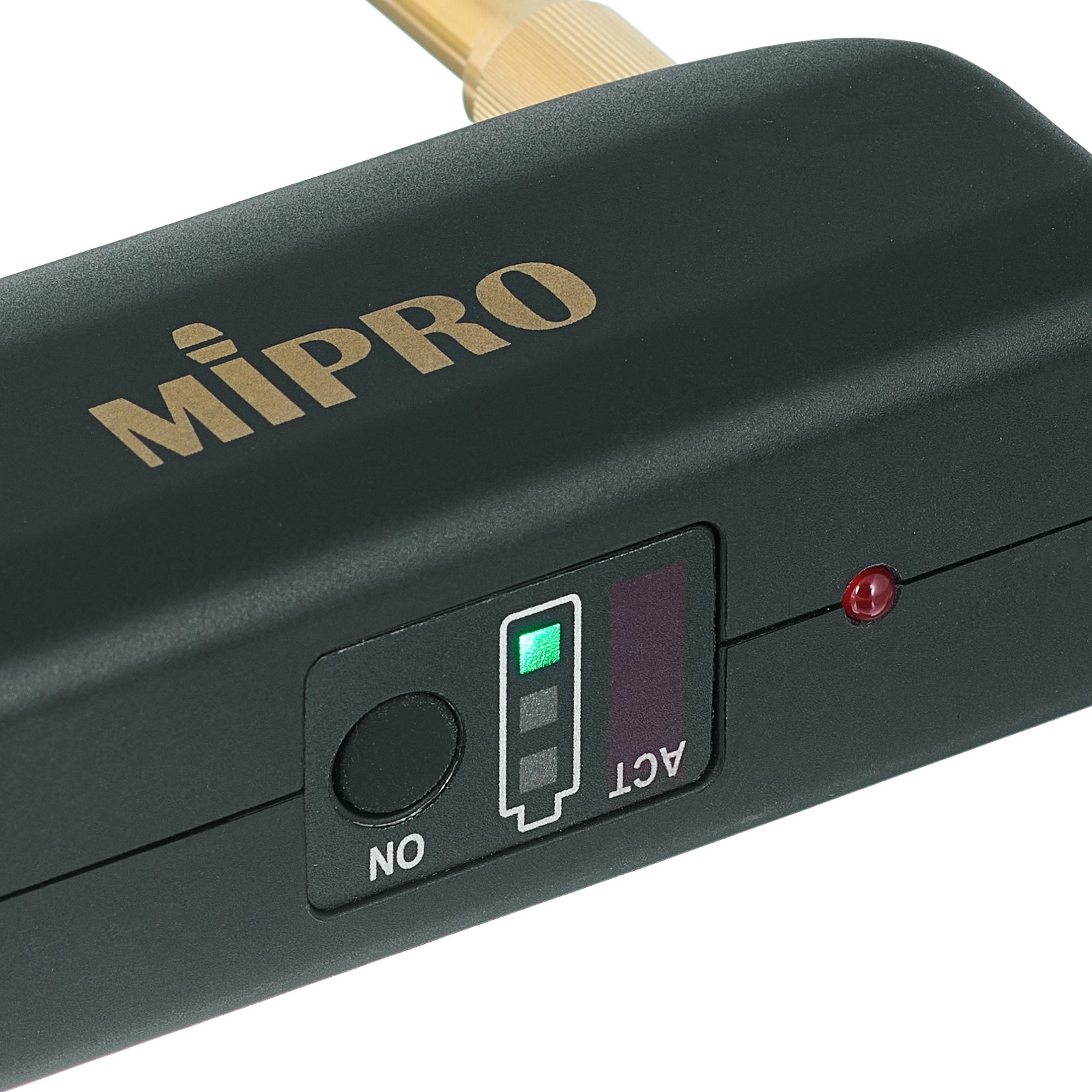 Ladeanzeige des Mipro MT-58 Anstecksenders