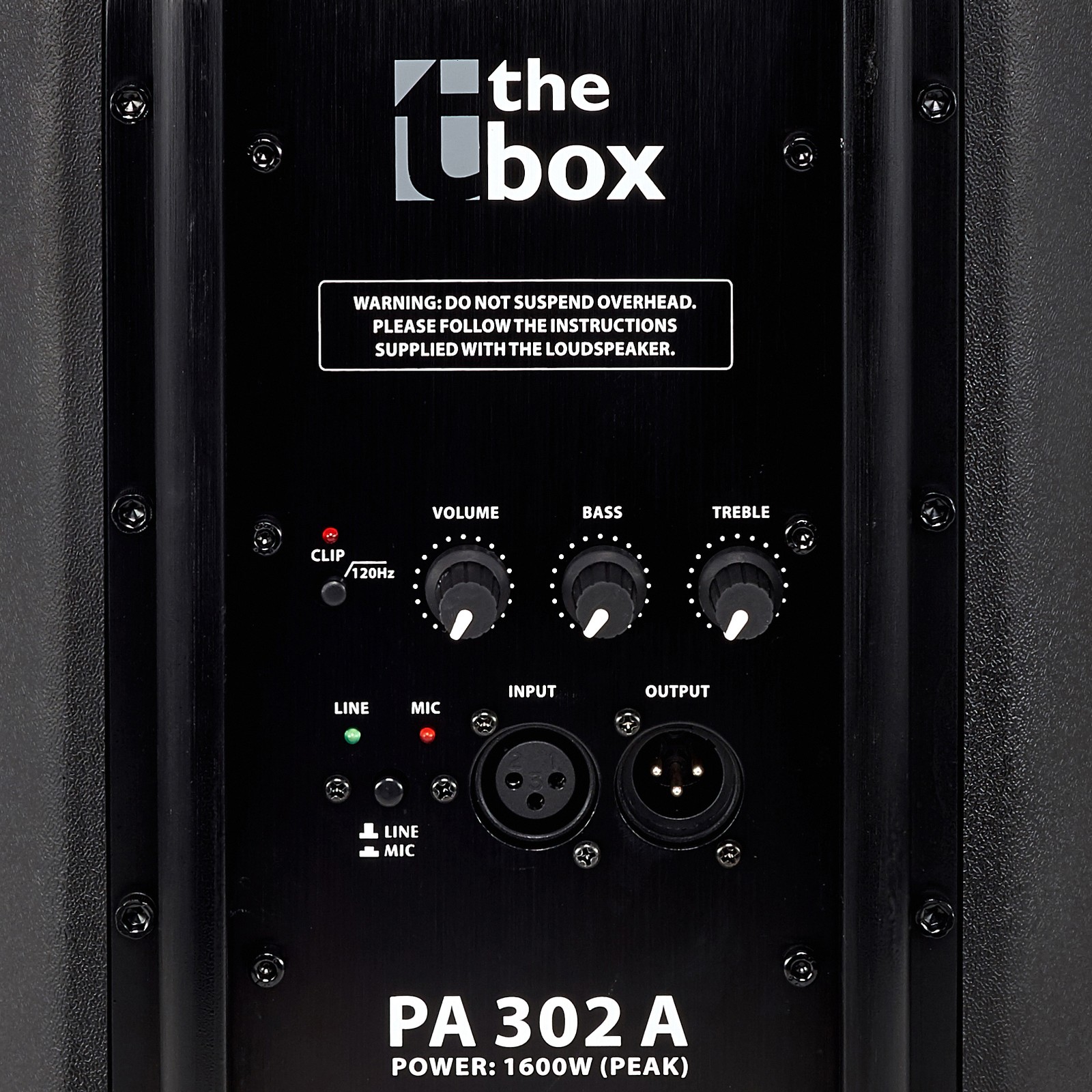 Bedienelemente der the box PA302 A aktive 2-Wege Bi-amped Fullrange-Box