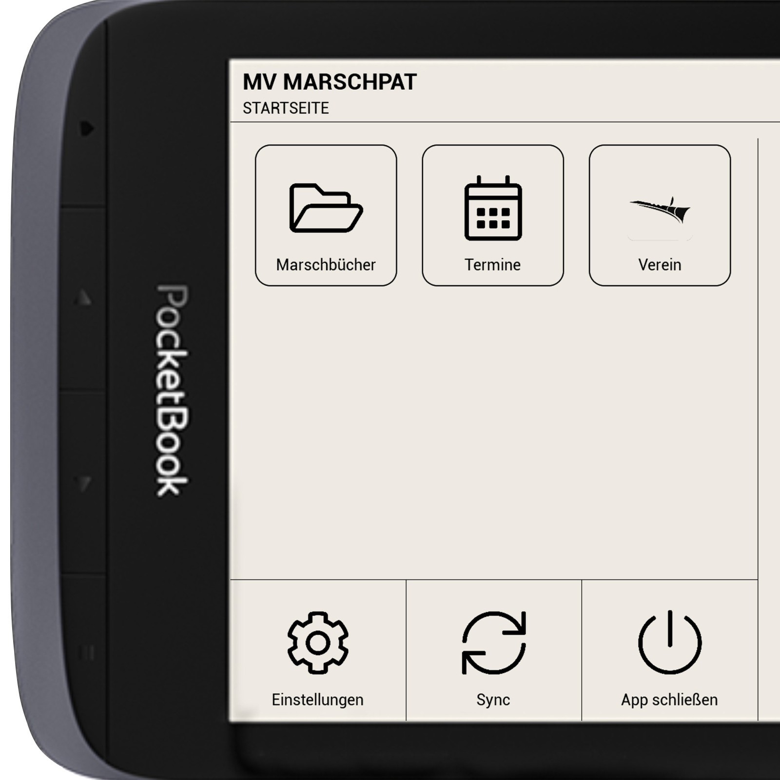 Menü des Marschpat Touch HD3