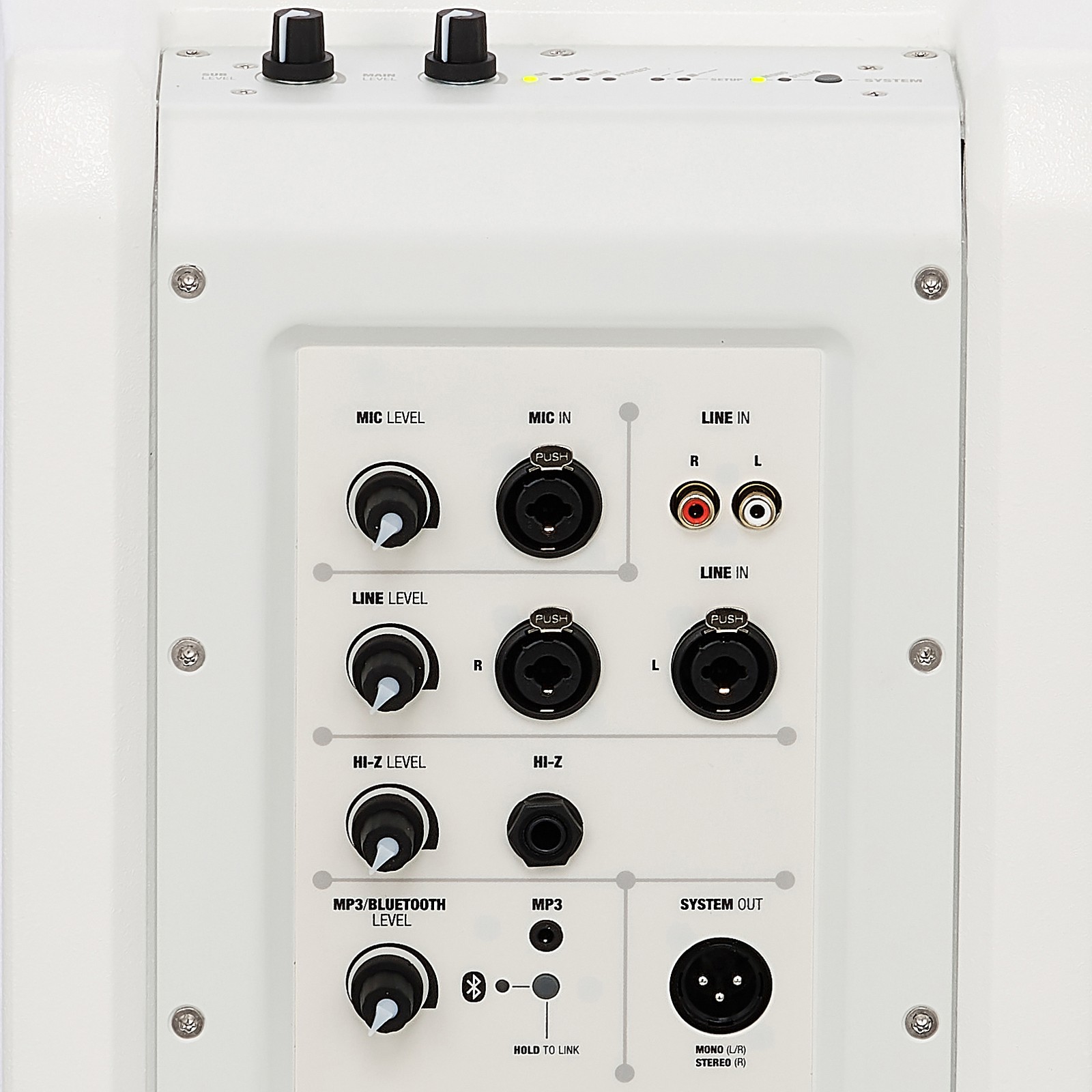 Anschlüsse und Regler auf der Rückseite des LD Systems Maui 11 G2 W