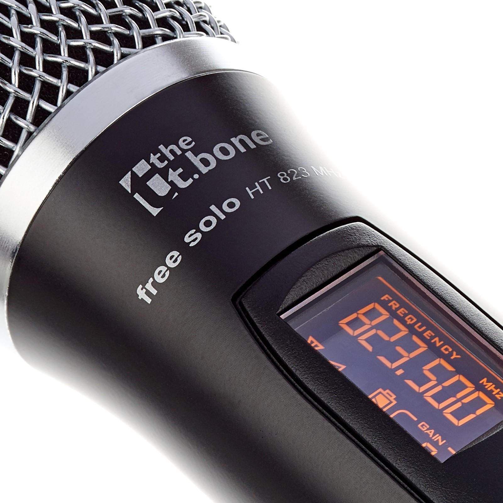 Display am Mikrofon Handsender des the t.bone free solo Twin HT 823 MHz
