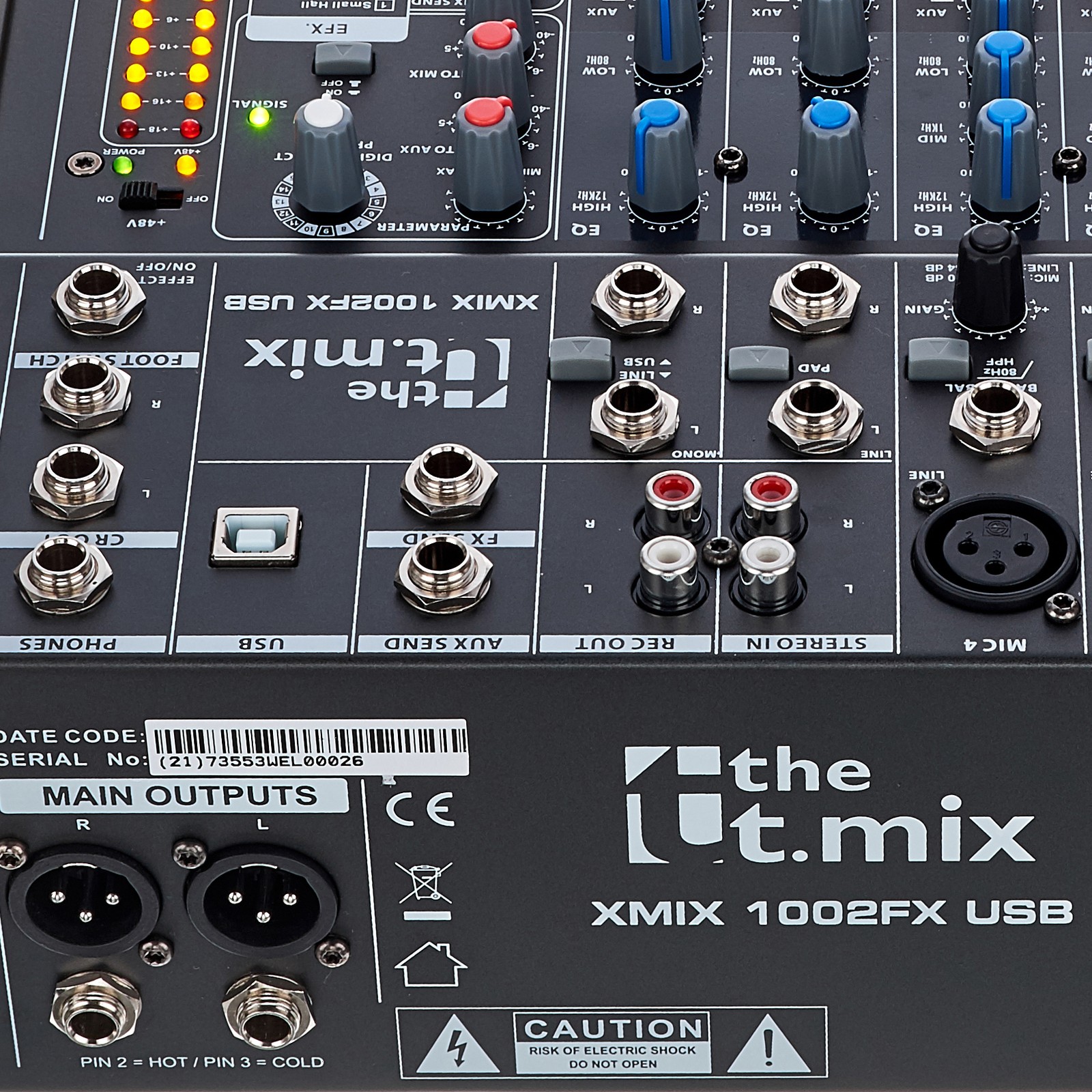 the t.mix 1002 FX USB Mischpult Anschlüsse