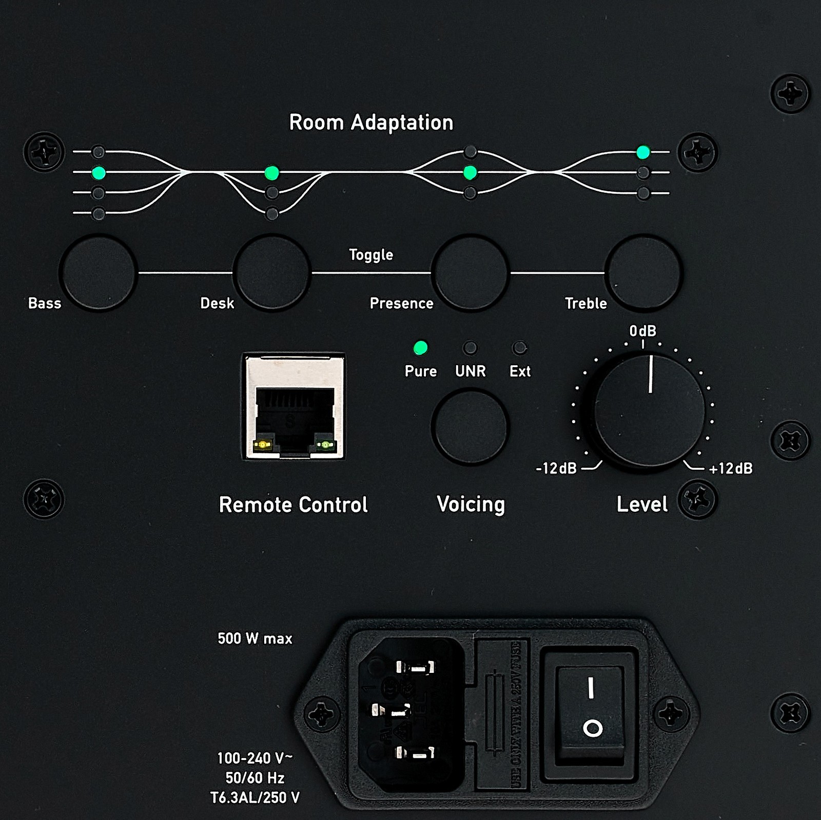 Einstellmöglichkeiten auf der Rückseite des Adam A77H