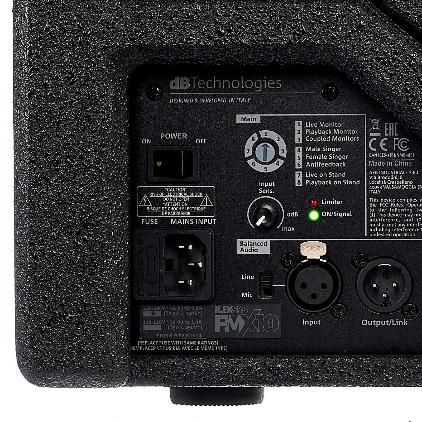 dB Technologies FMX 10, Rückseite