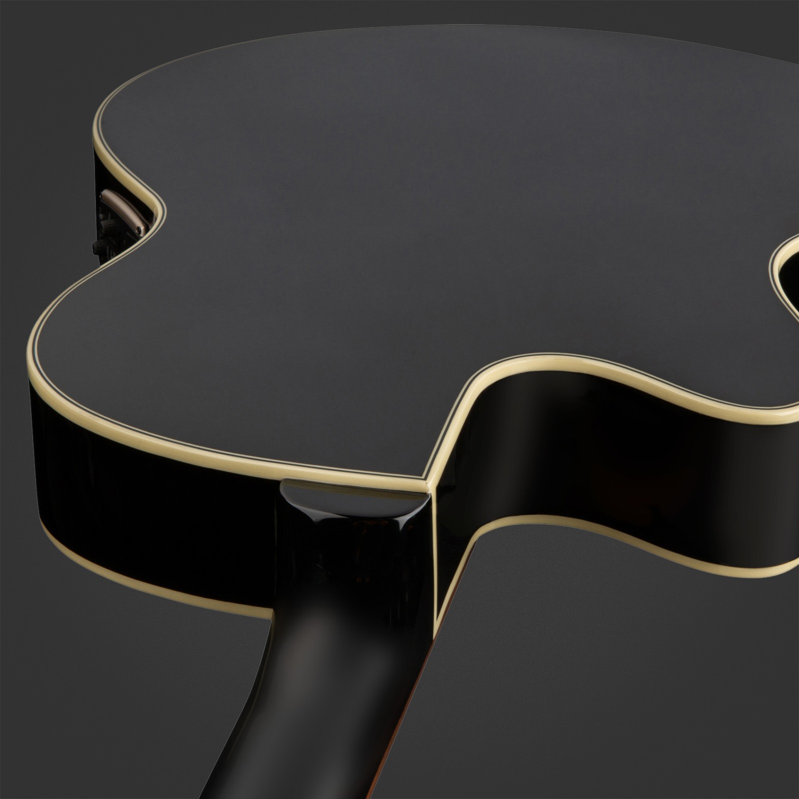 Rear view, Warwick Alien Deluxe 4 Hybrid Thinline Satin Black, acoustic bass