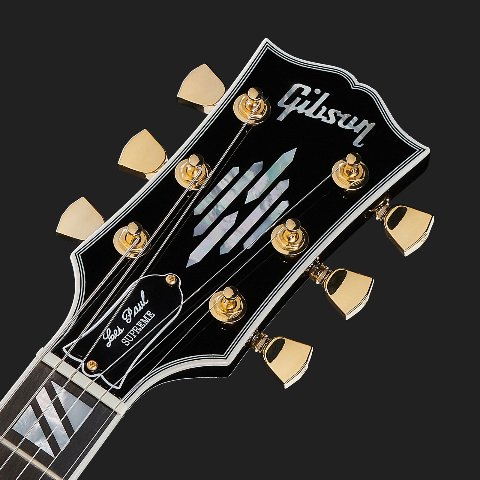 Kopfplatte der Gibson Les Paul Supreme Transp. Ebony B E-Gitarre