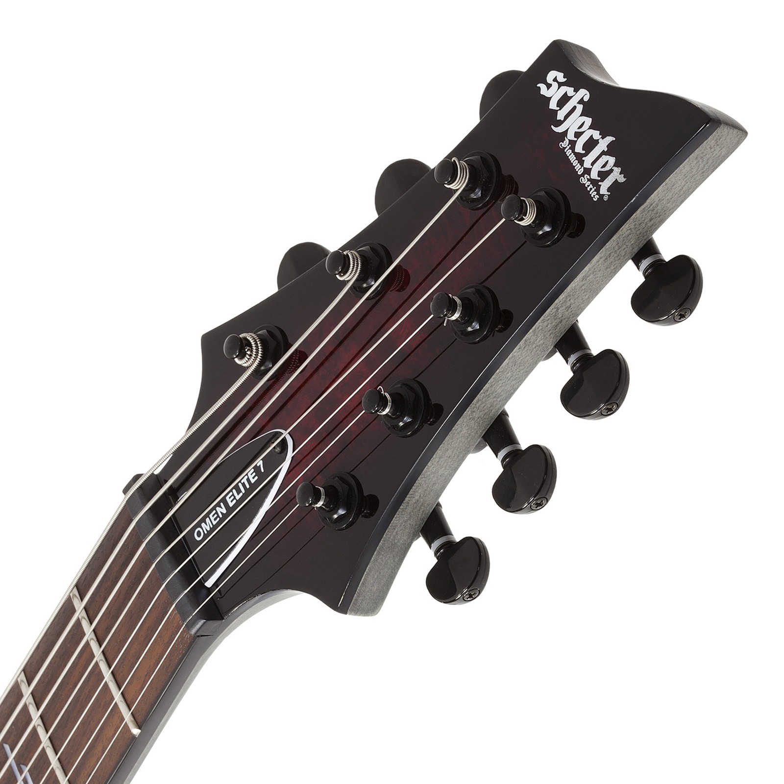 Schecter Omen Elite-7 Black Ch Burst Kopfplatte