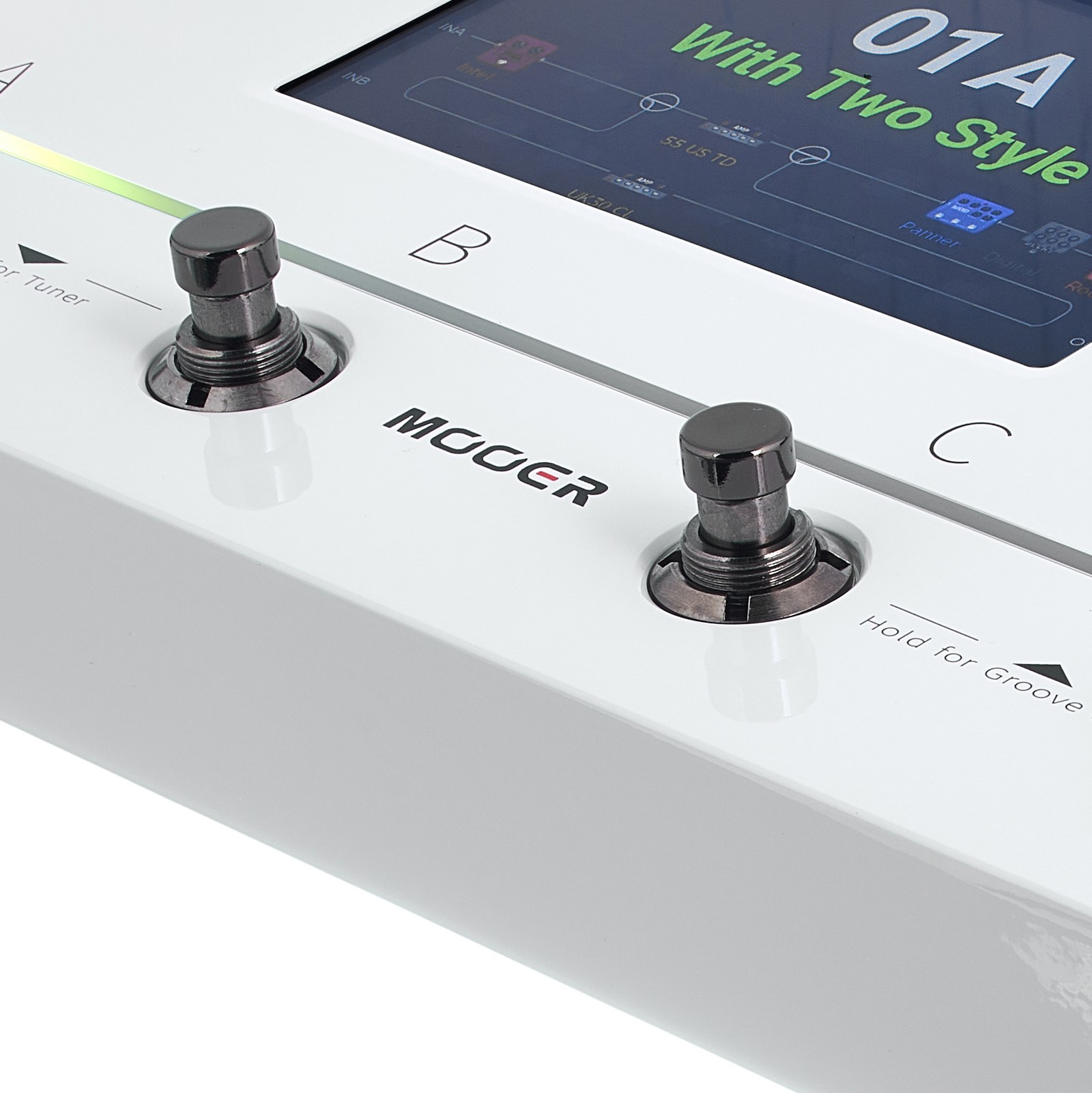 Display des Mooer GS1000 Amp Profiling Multieffekt-Pedals für E-Gitarre