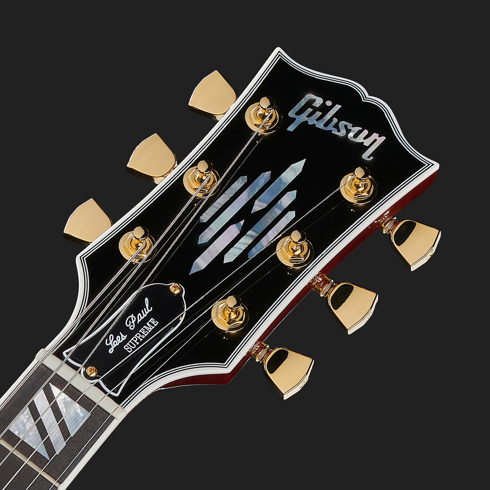 Kopfplatte der Gibson Les Paul Supreme Wine Red E-Gitarre