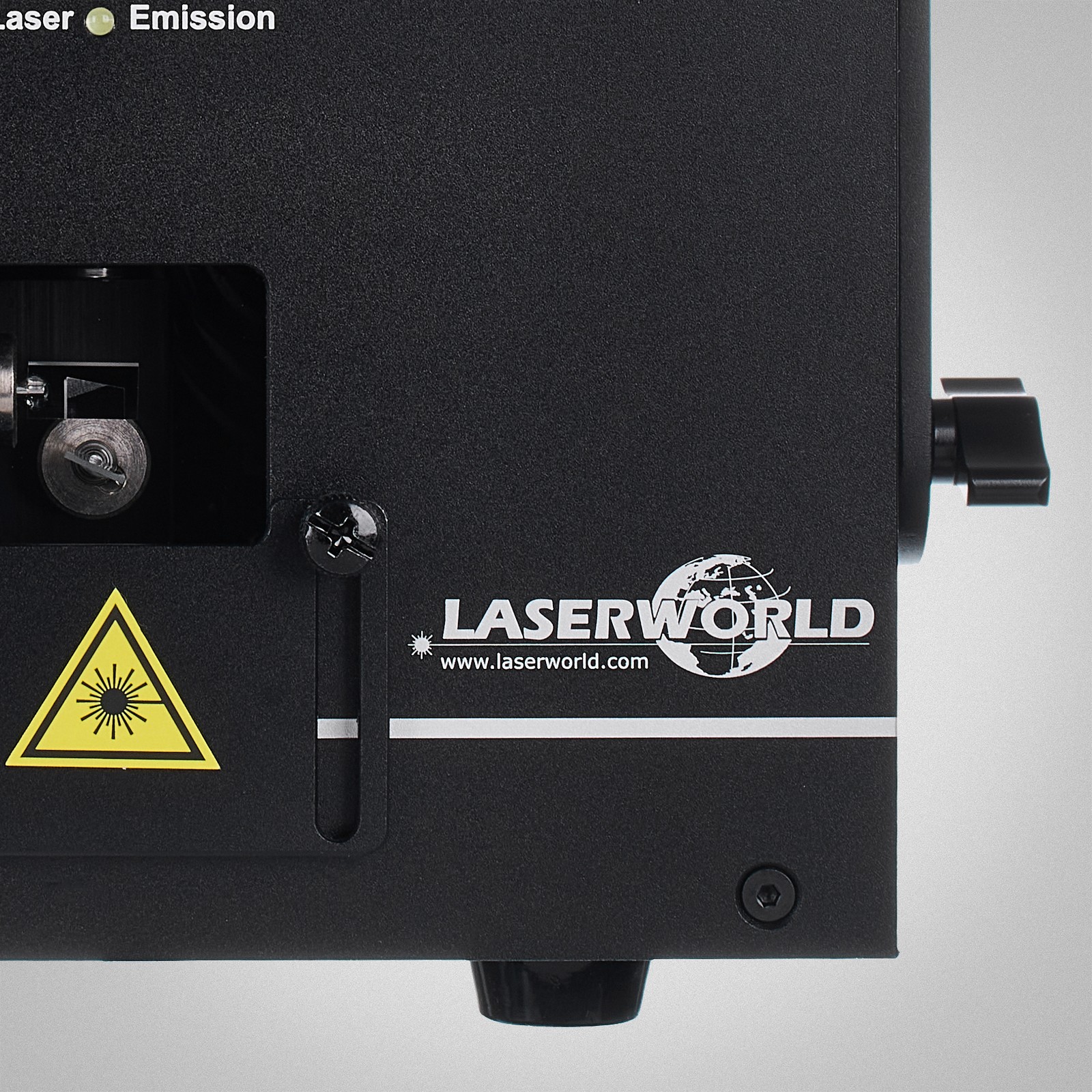 Herstellerlogo auf dem Laserworld CUBE 1