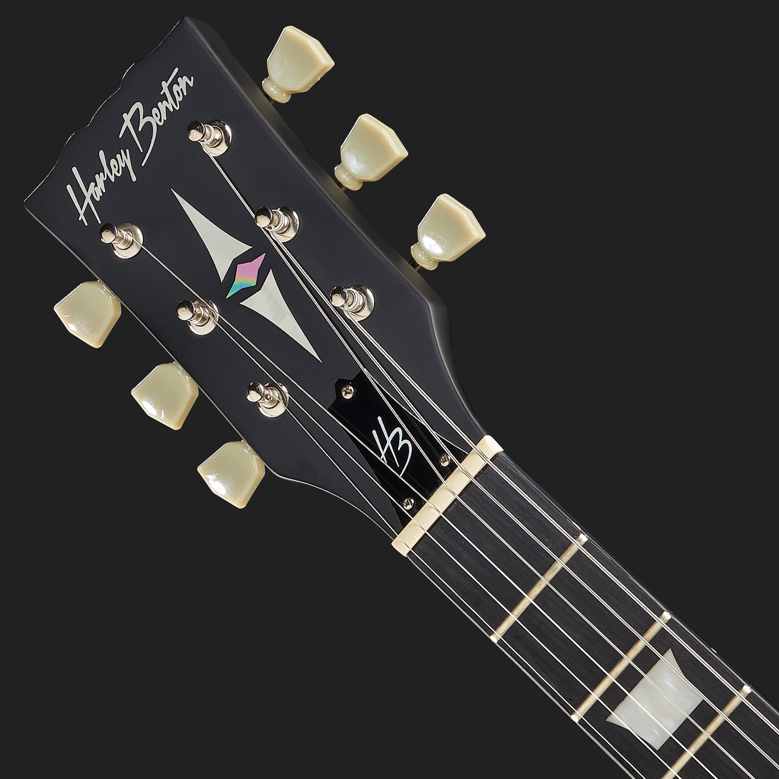 Harley Benton SC-400LH black Kopfplatte Logo