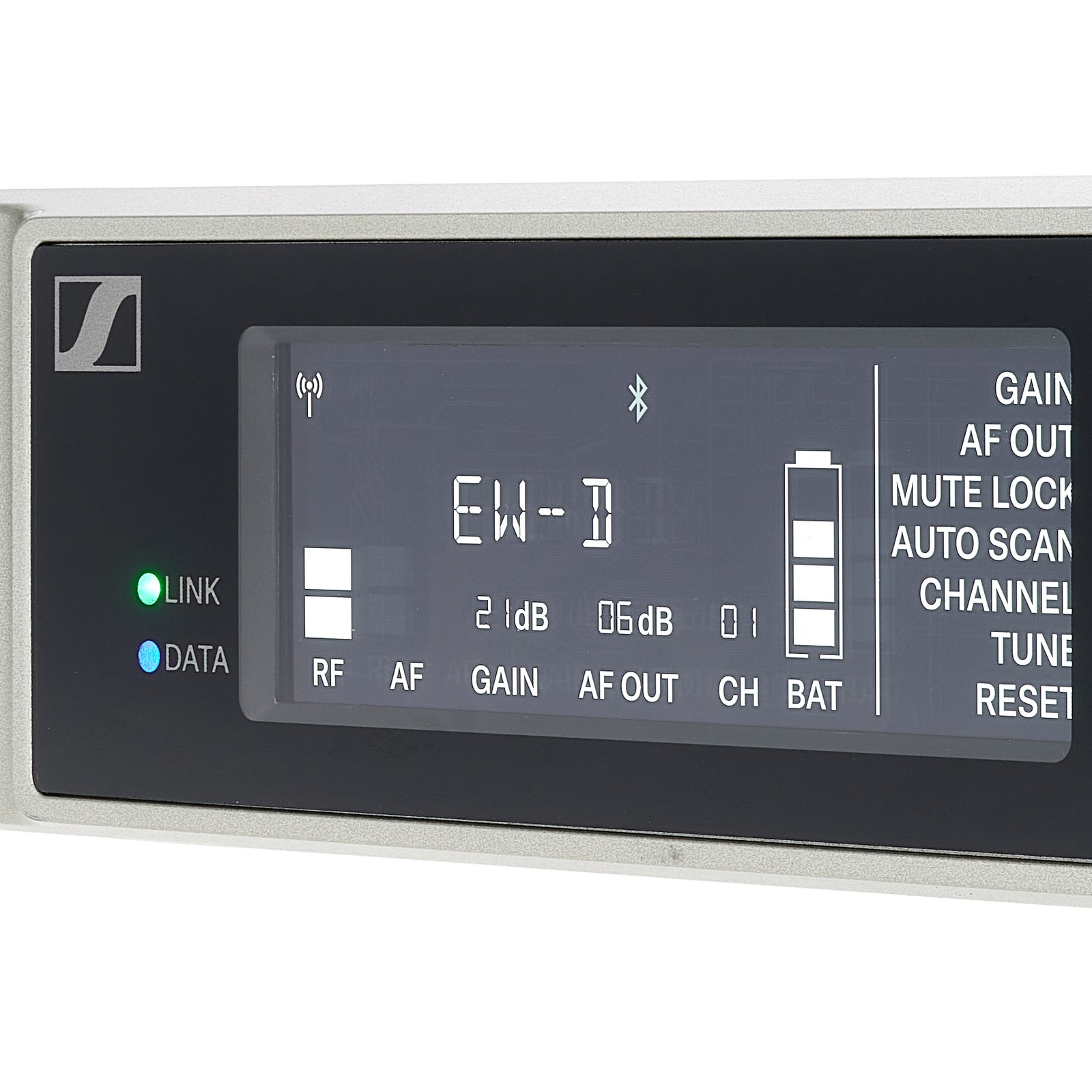Display am Empfänger des Sennheiser ew-D CI1 R1-6 Systems