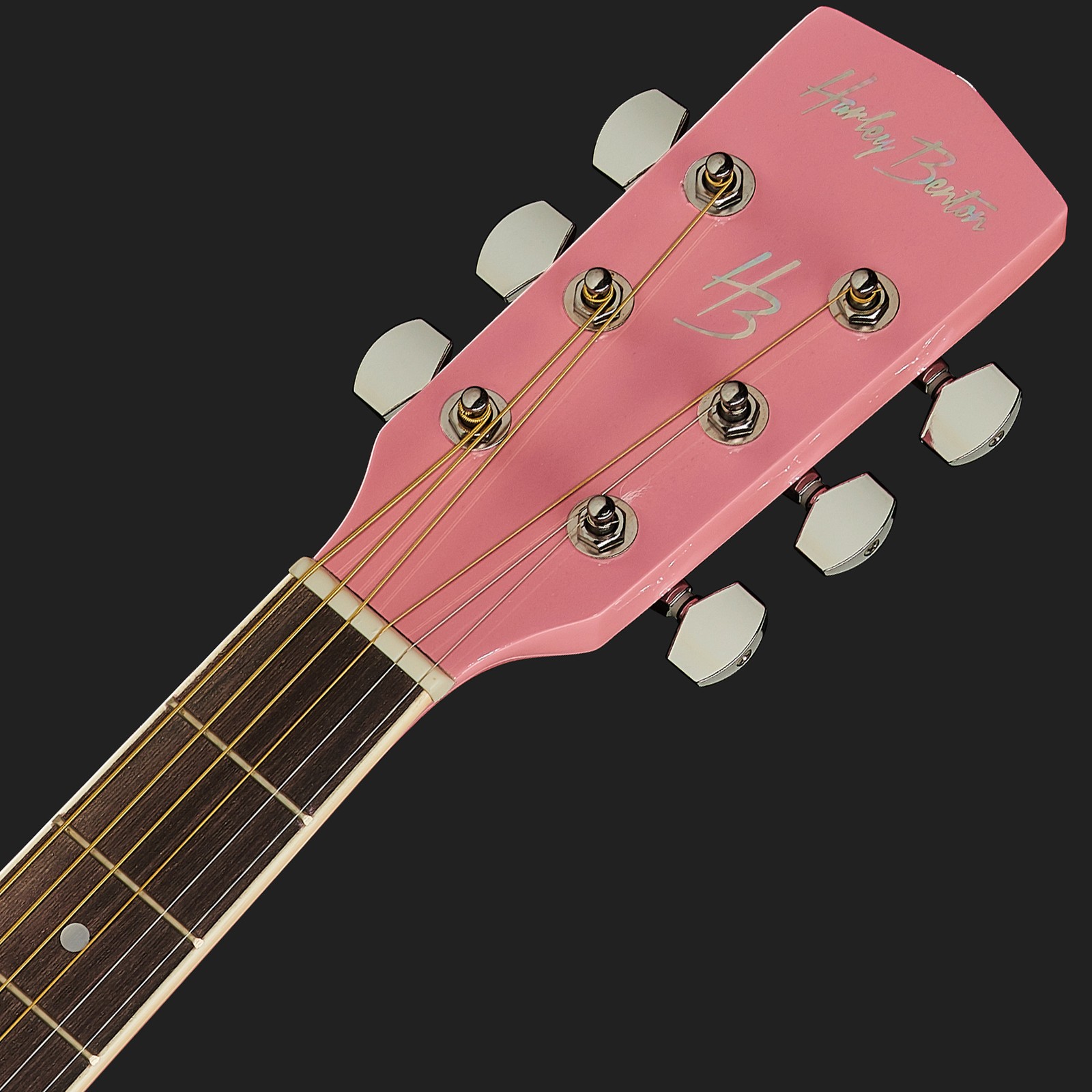 Rosa Kopfplatte mit Harley Benton Logo