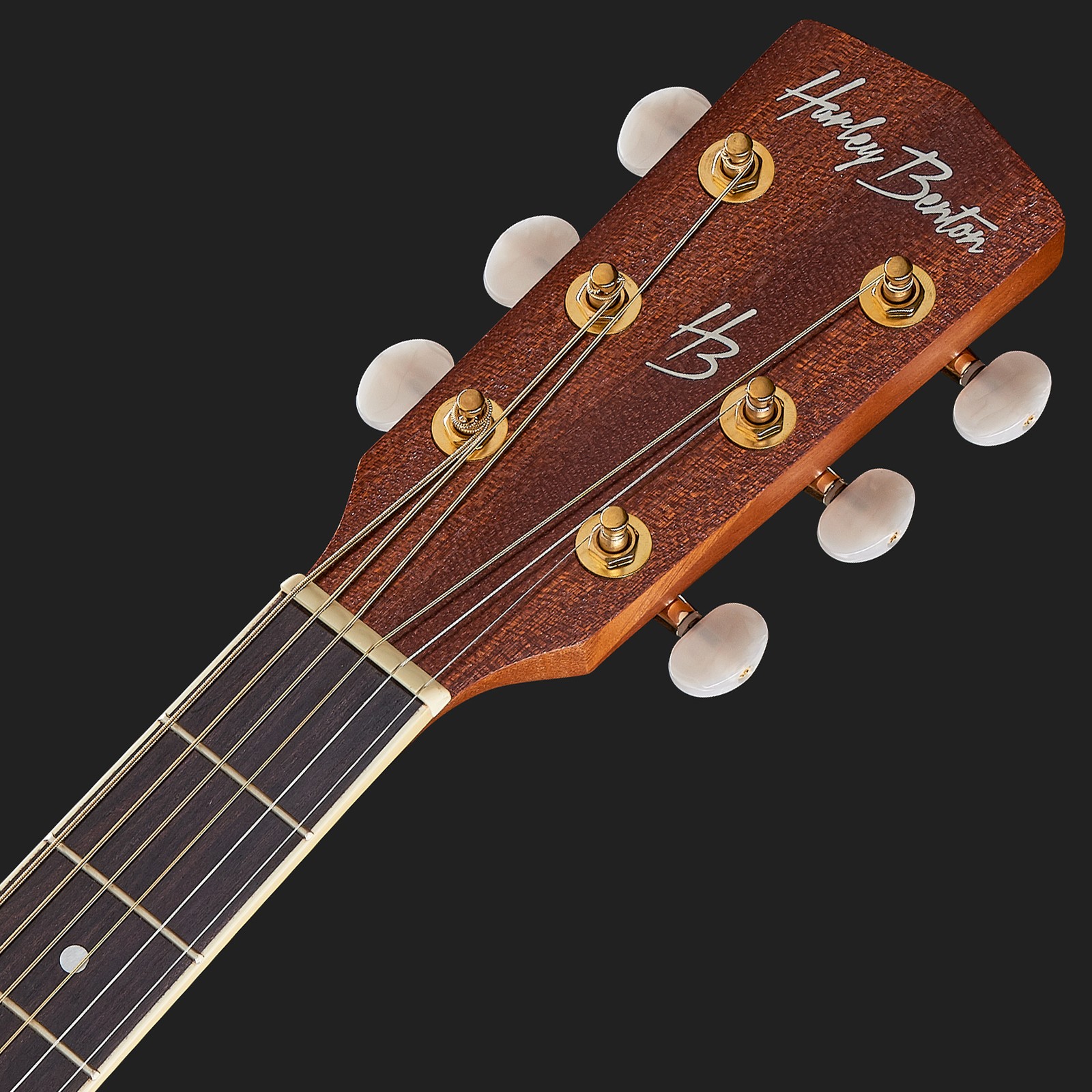 Solid wood headstock with Harley Benton logo