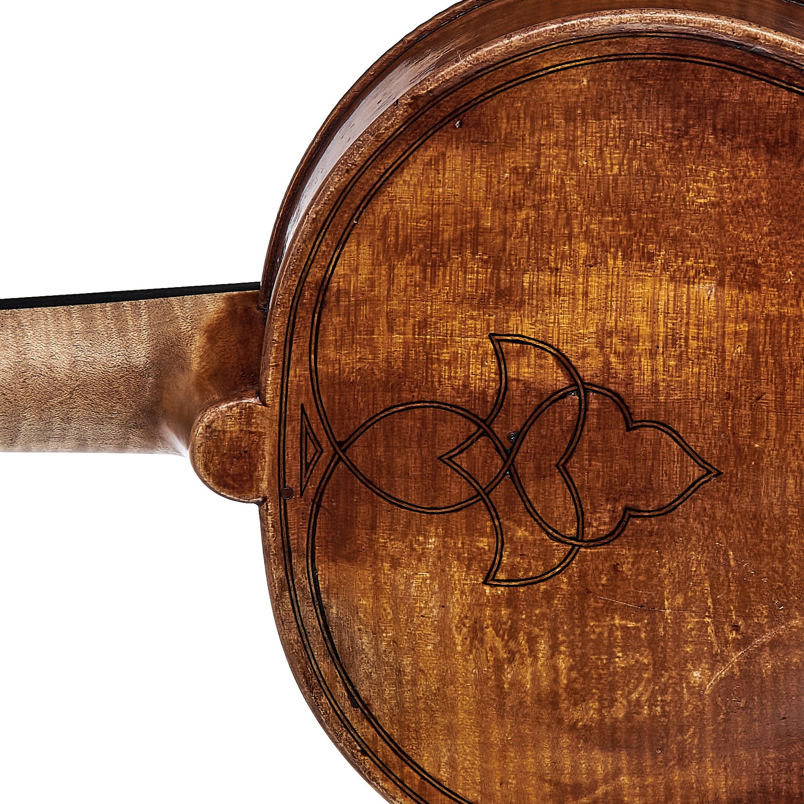 Inlays Intarsien Einlagen auf der Rückseite der Scala Vilagio Maggini Geige