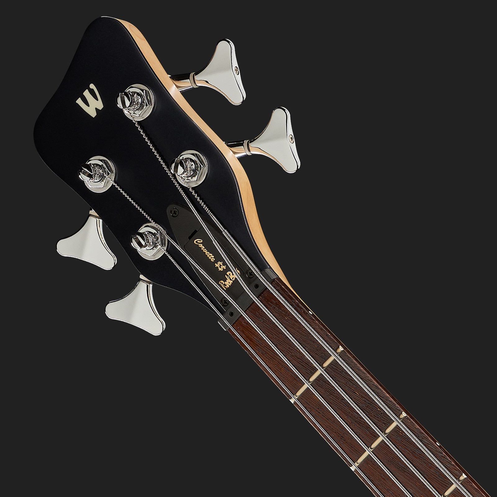 Headstock, Warwick RB Corvette $$ 4 NB TS, left-handed electric bass guitar