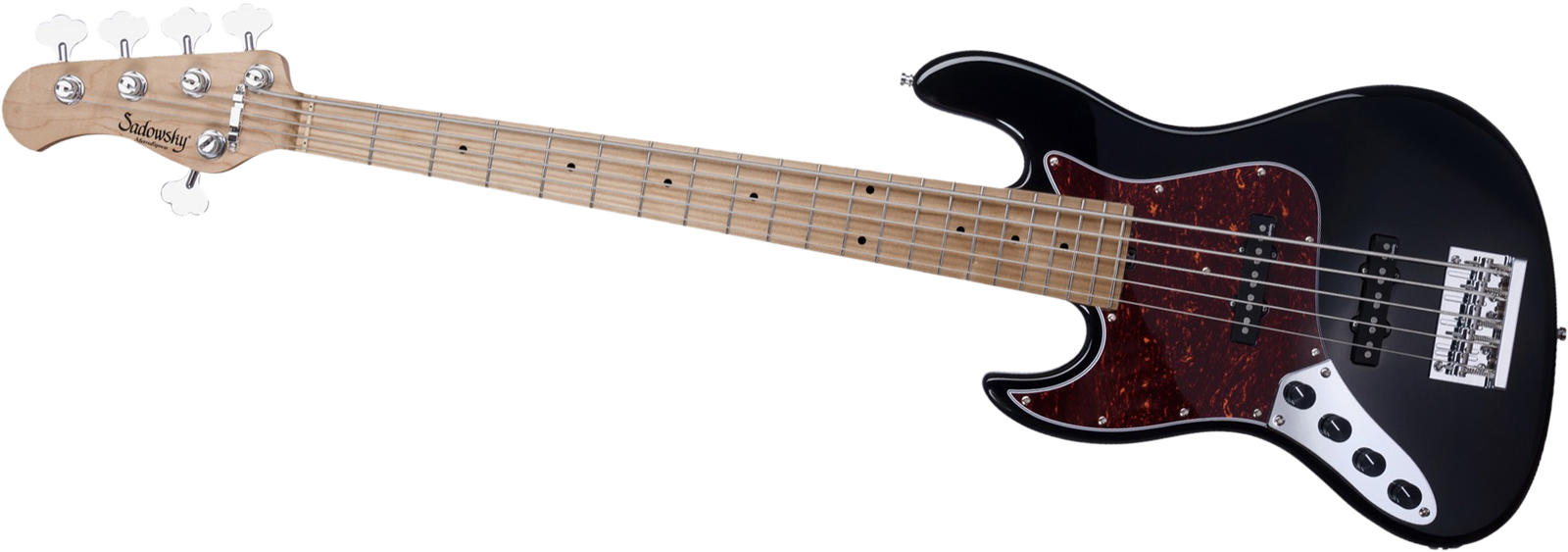 Sadowsky MetroExpress 21 Vintage JJ5 Maple Black Left-Handed, five-string bass guitar