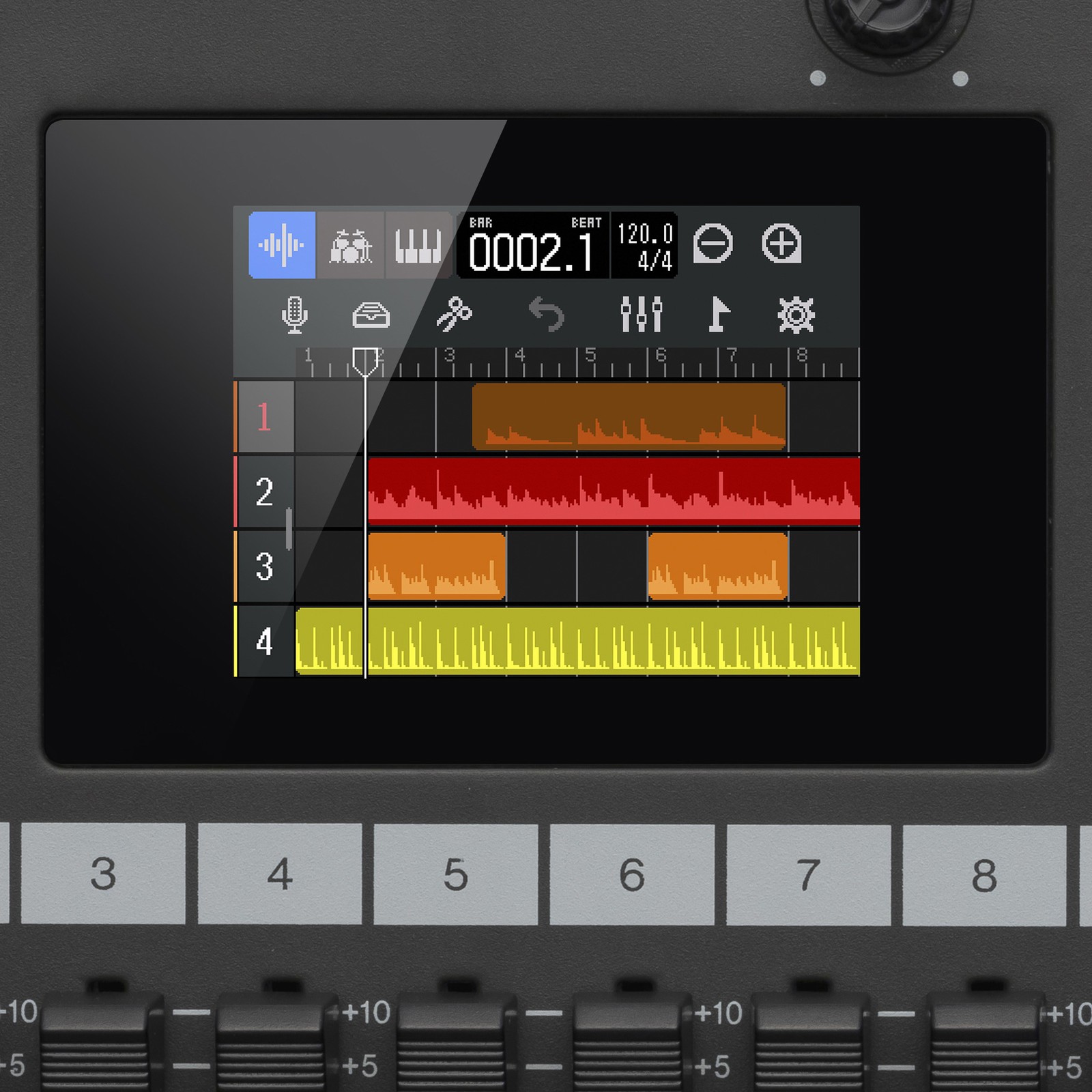 Zoom R12 Multitrack-Recorder Display