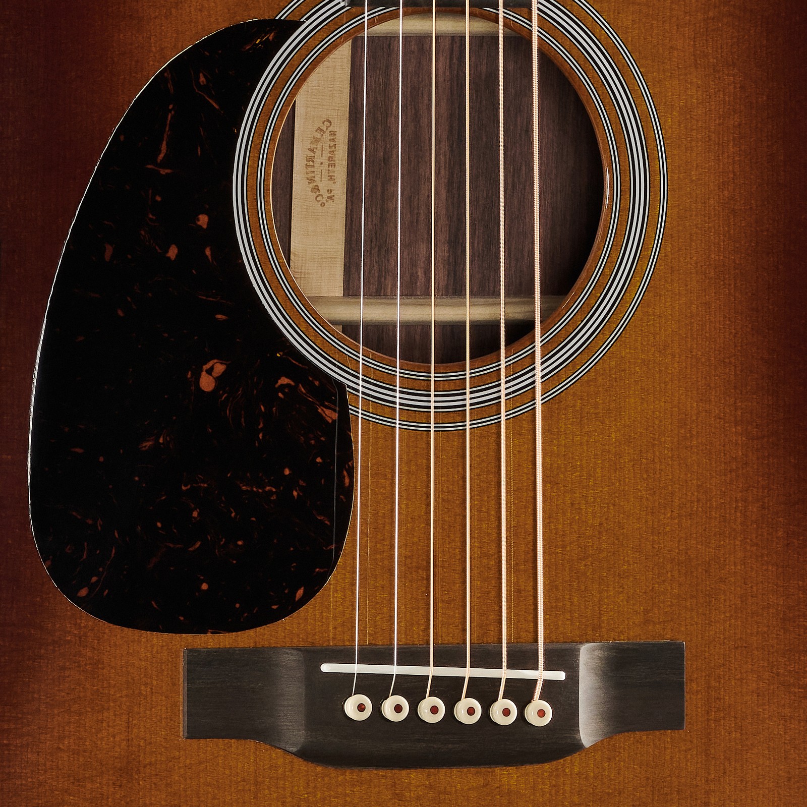 Fichtendecke der Martin Guitars HD28 Ambertone LH Westerngitarre