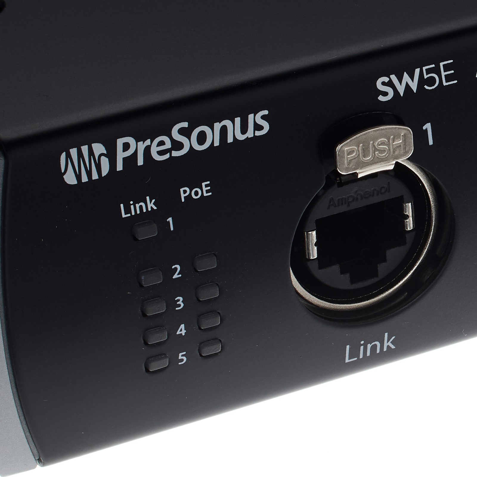 Eingangspegelanzeige des Presonus SW5E AVB Switch