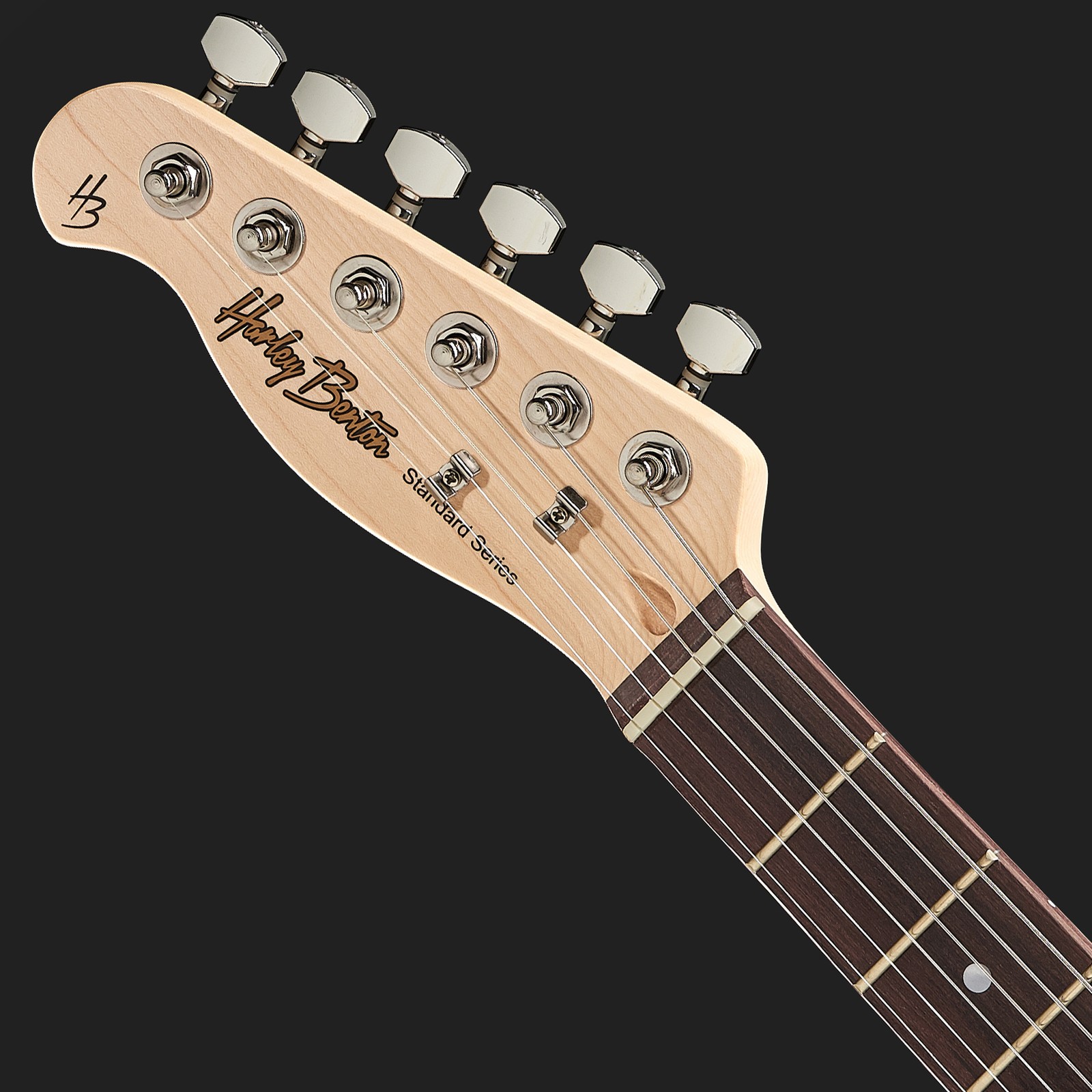 Harley Benton Kopfplatte mit dunklem Griffbrett und Dot Inlays