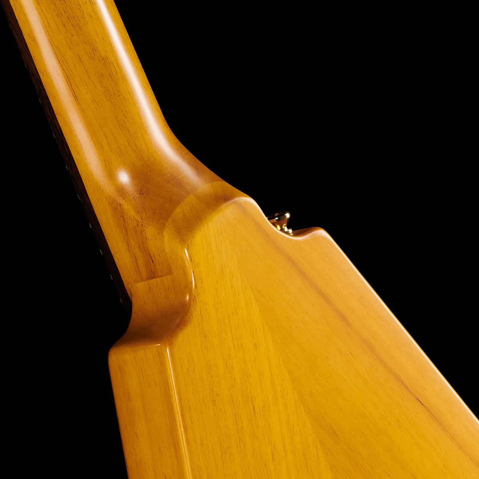 Halsübergang der Epiphone Flying V Korina Aged Natural E-Gitarre