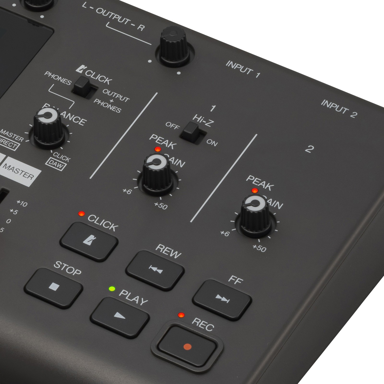 Zoom R12 Multitrack-Recorder Bedienoberfläche