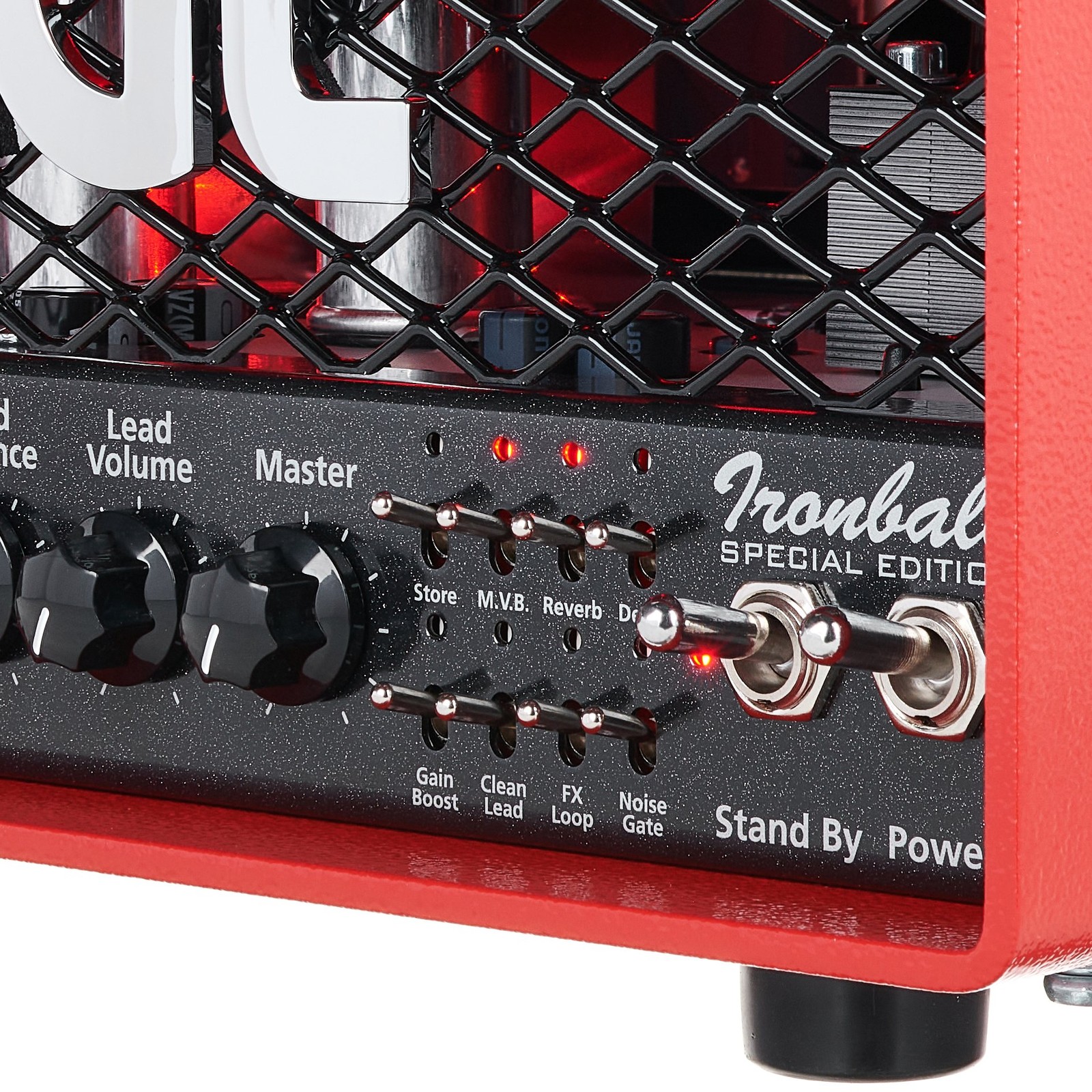 Schalter und Regler am Engl 70th Anniversary E606 Ironball Head 20 SE Röhrentopteil für E-Gitarre