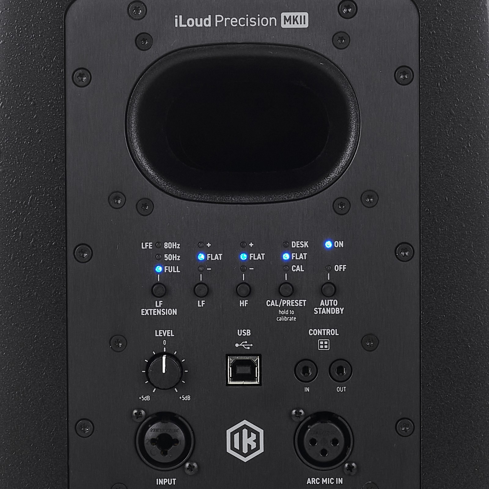Rückseite des aktiven Studiomonitors, IK Multimedia iLoud Precision 6 MKII
