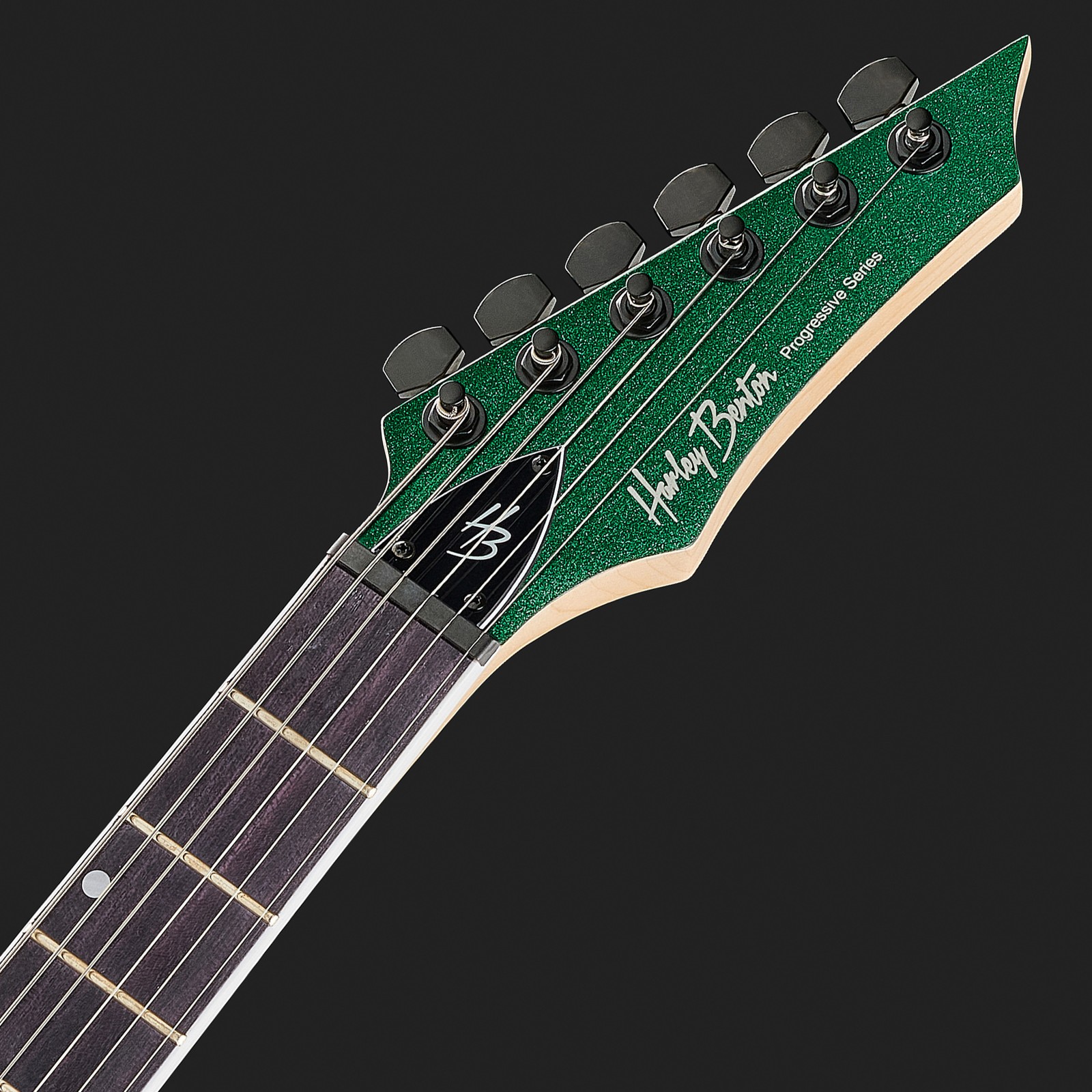 Grüne Harley Benton E-Gitarre Kopfplatte