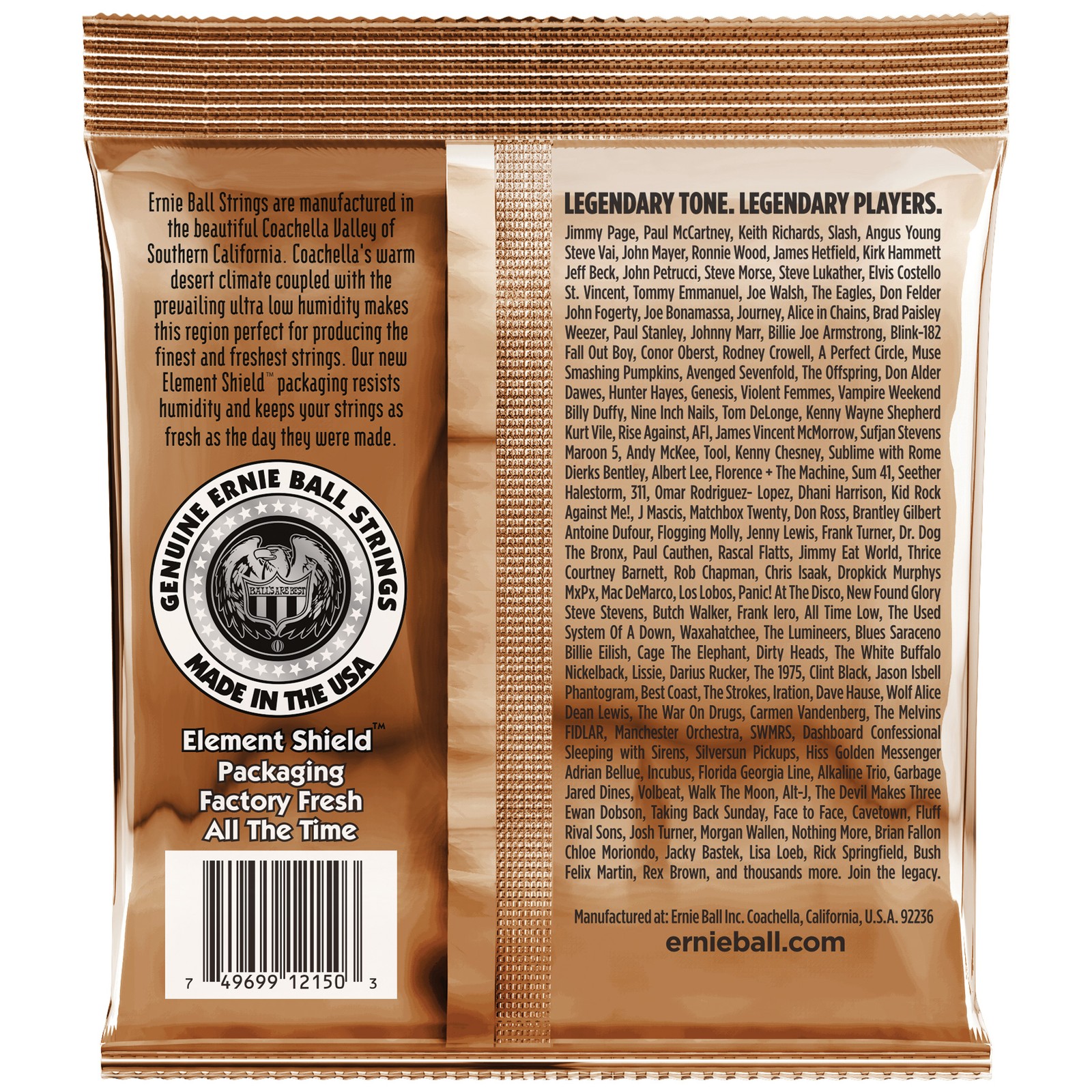 Ernie Ball 2150 Earthwood Phosphor Bronze pour guitare acoustique