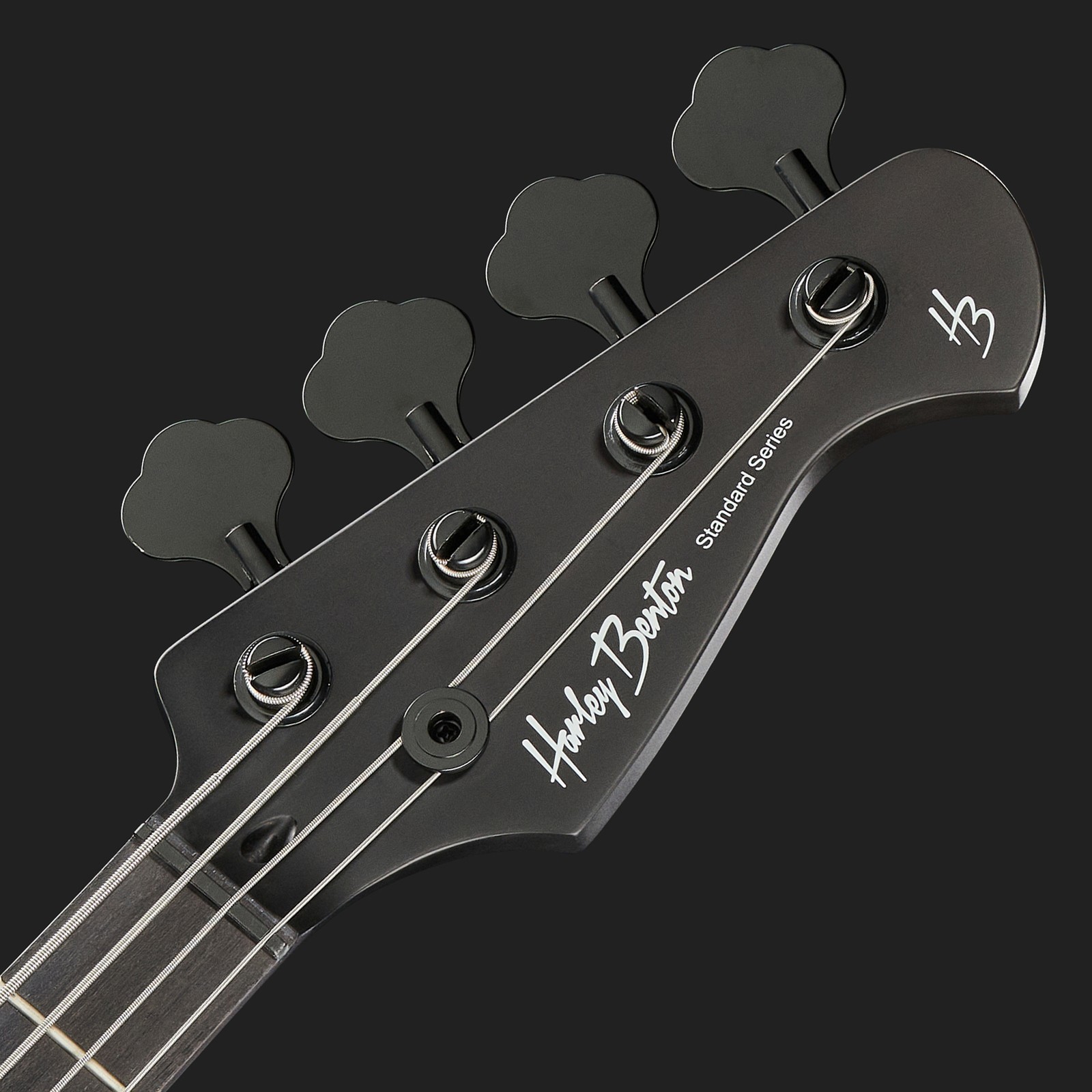 Headstock on the Harley Benton PB-Shorty SBK Standard Series Shortscale Electric Bass