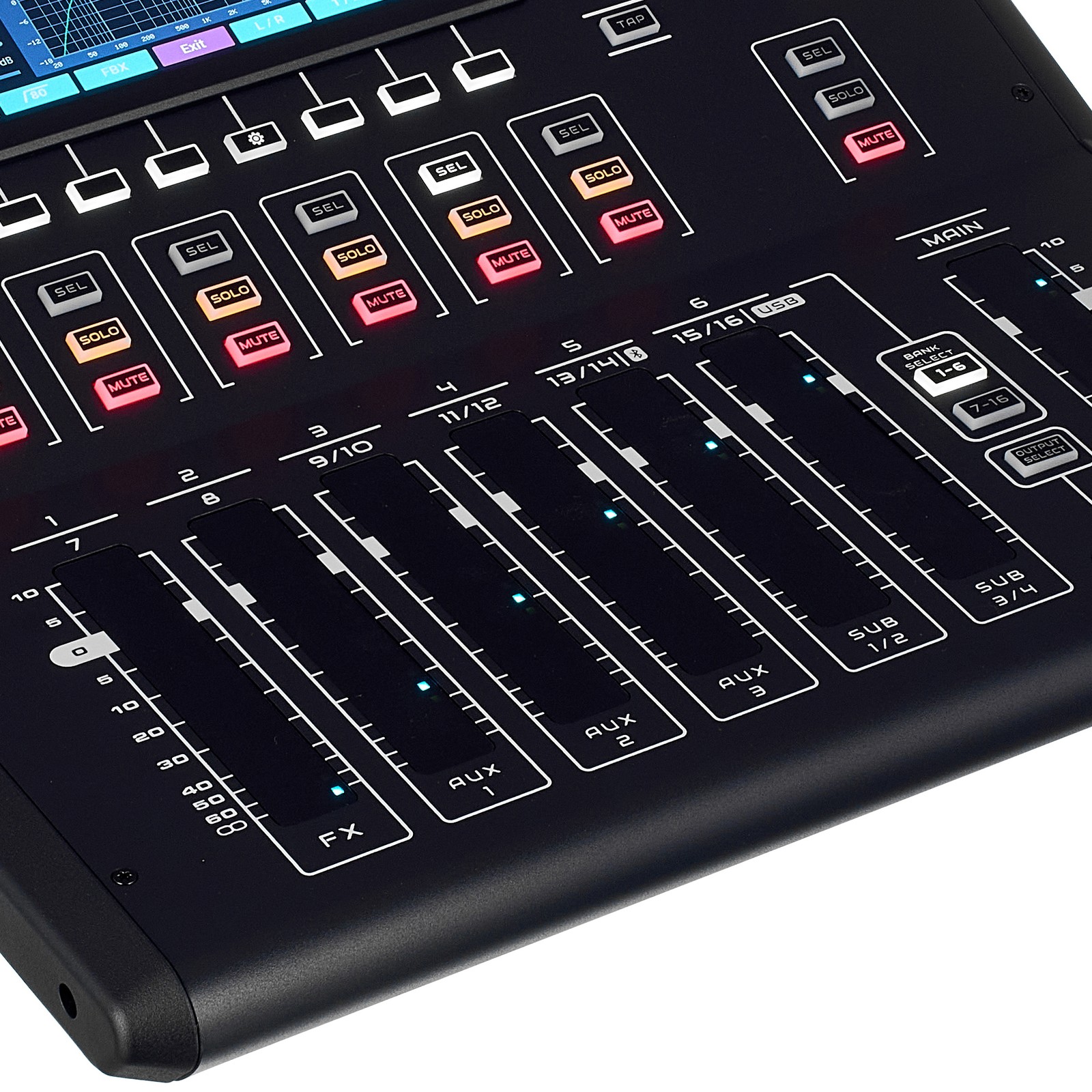 Fader des Alto TMD 16 Digitalmixers